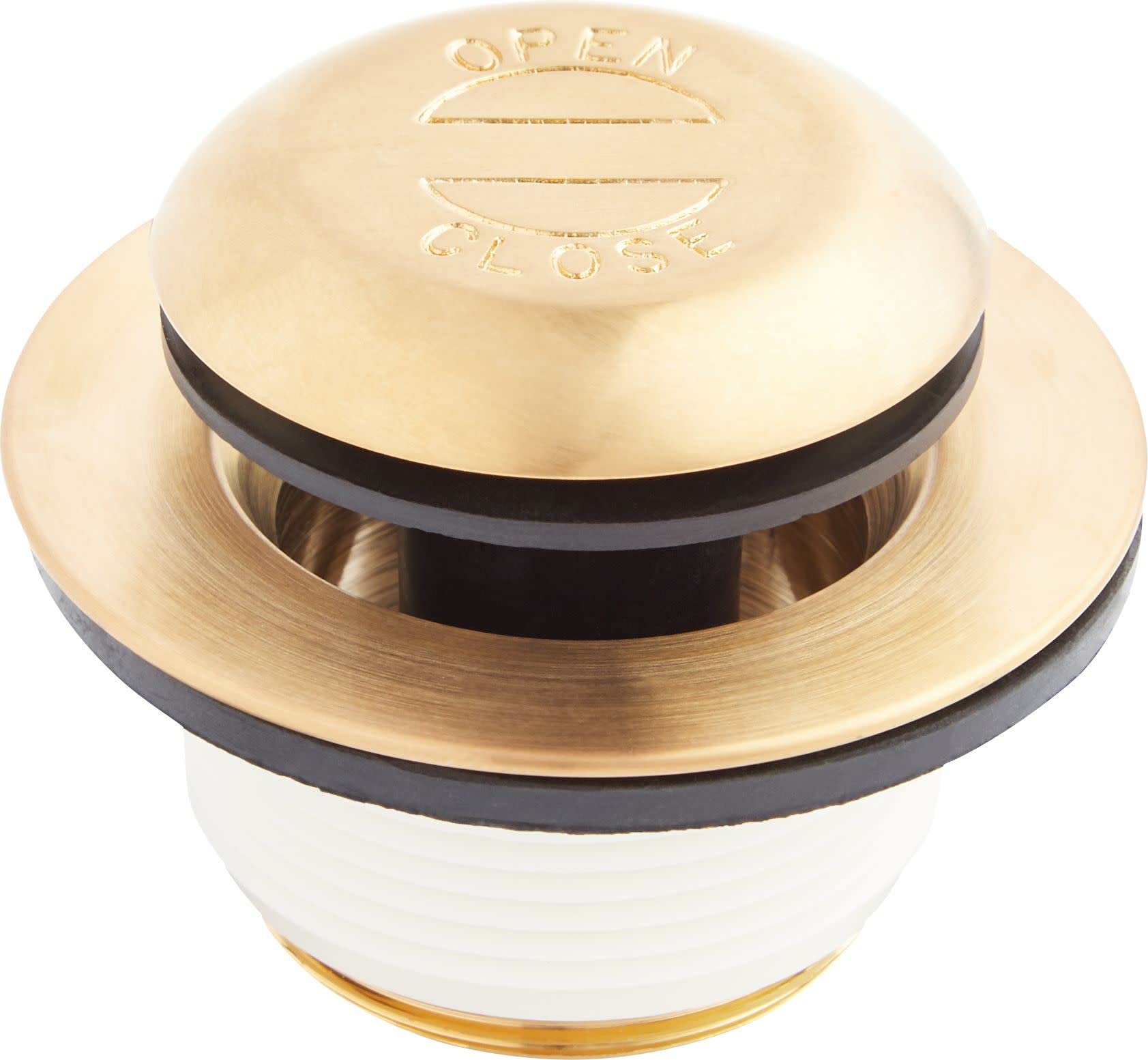 Signature Hardware 446707 Brushed Nickel Pop-Up Drain with Overflow Cover for Alcove Bathtub - Perfect for Bathroom Renovations & Spa-Like Soaking Experience
