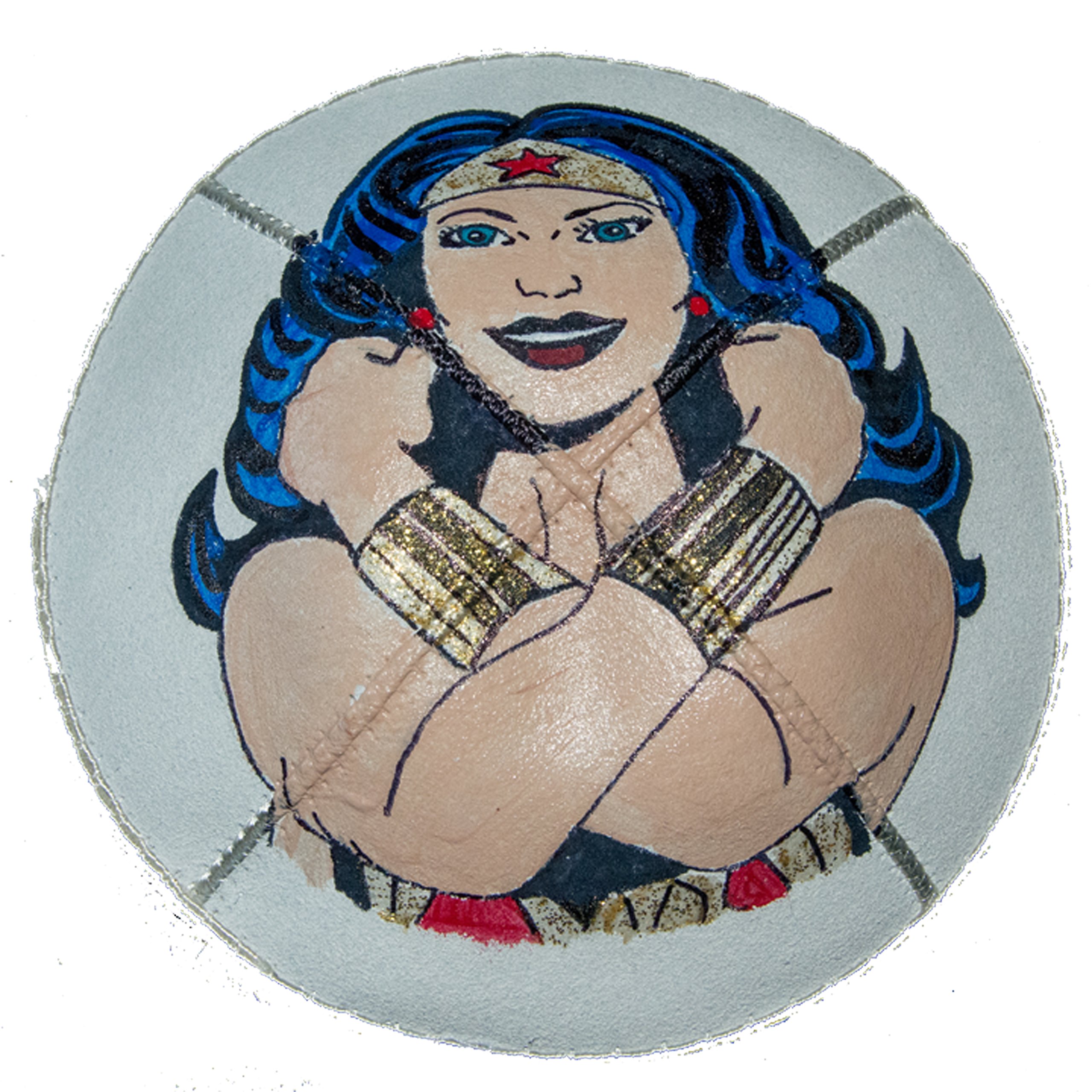 Hand-Painted Superheroine Kippah (Yarmulke) for Jewish Religious Ceremonies - Perfect for Bar Mitzvahs, Weddings & Synagogue Services