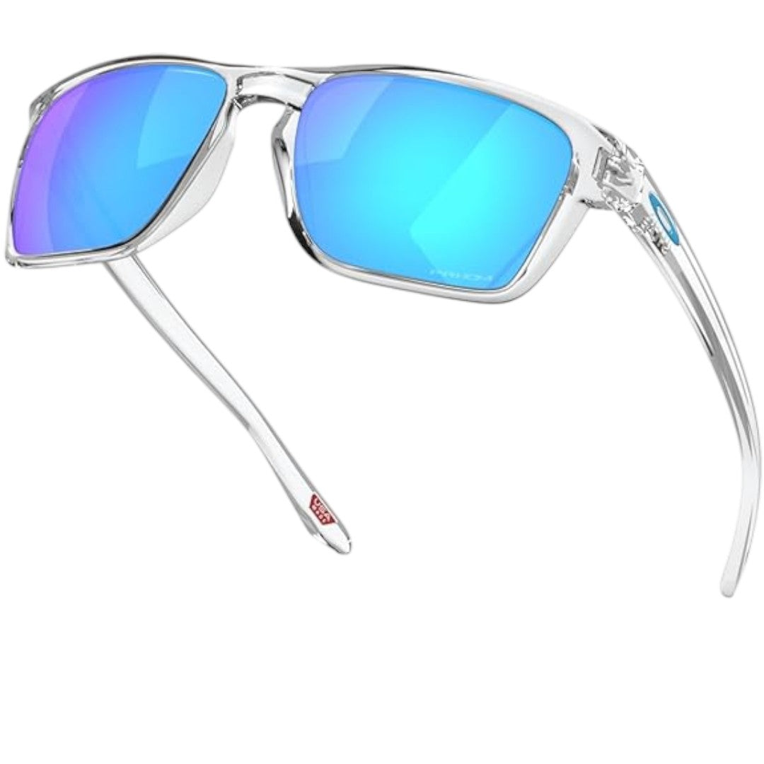 Oakley Sylas Sunglasses Polished Clear Frame with Prizm Sapphire Lenses - UV Protection for Outdoor Sports & Driving