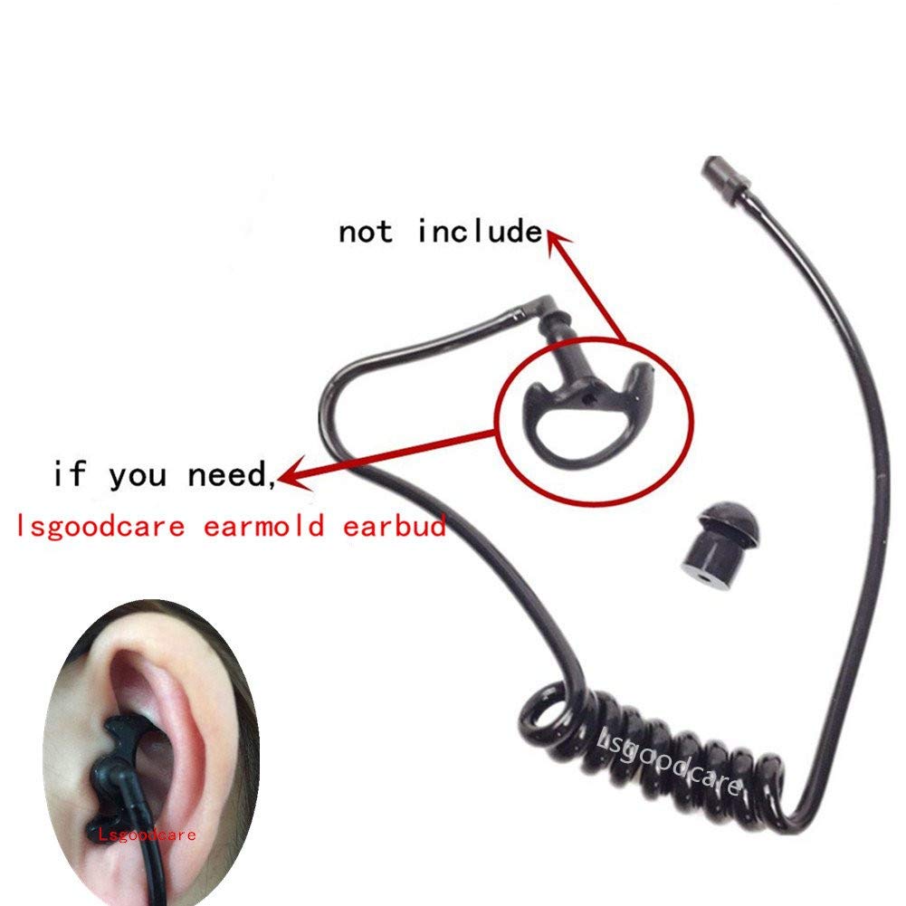10Pcs Replacement Coil Audio Tube with Mushroom Earbud Tips - Compatible with Motorola, Midland, Kenwood Two-Way Radios & Surveillance Headsets - Durable Black Acoustic Tube for Clear Communication in Security, Construction & Outdoor Activities