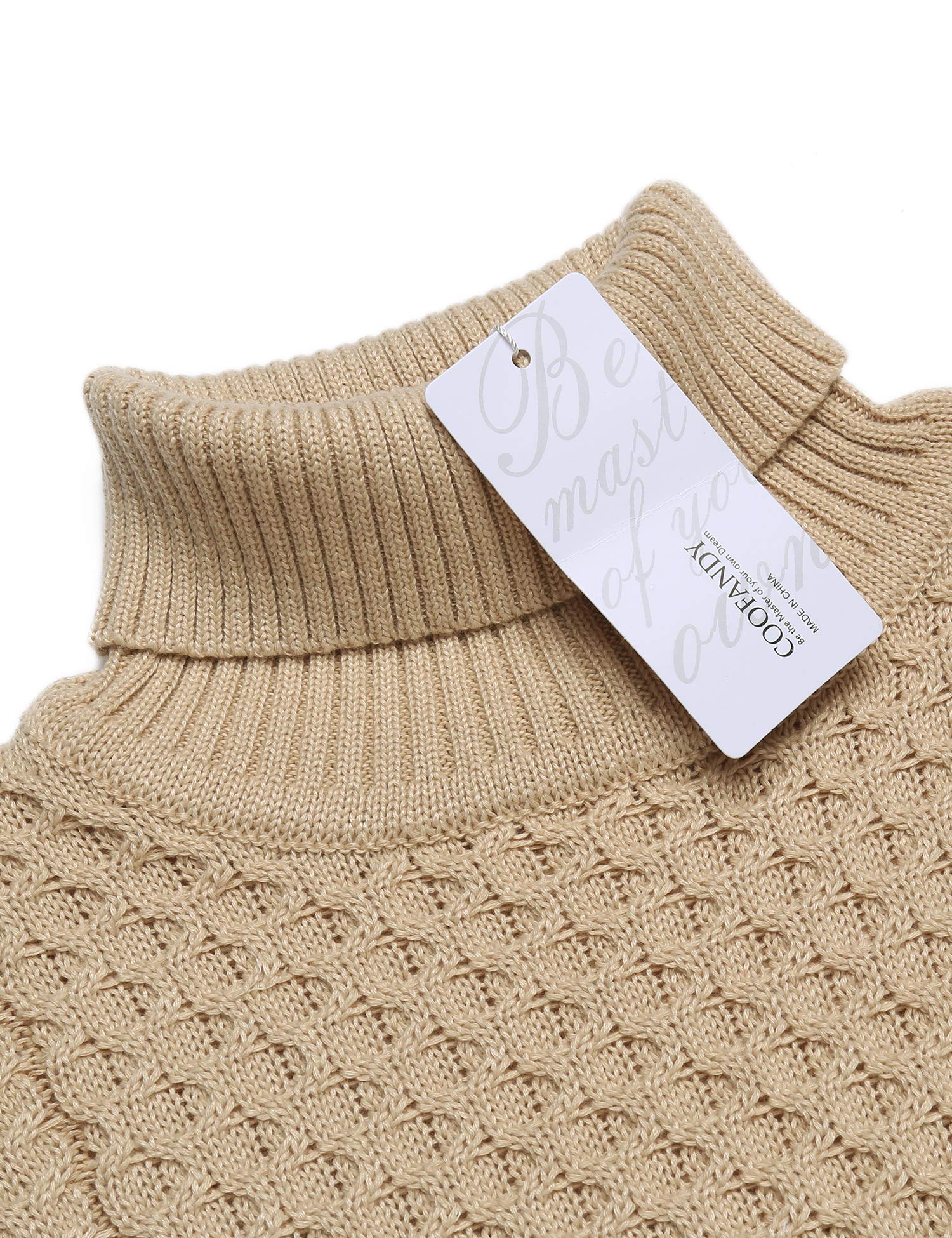 COOFANDY Men's Slim Fit Turtleneck Sweater - Winter Warm Knit Pullover for Casual & Business Wear - Soft Comfortable Solid Color Sweater for Office, Dating & Holiday Outfits