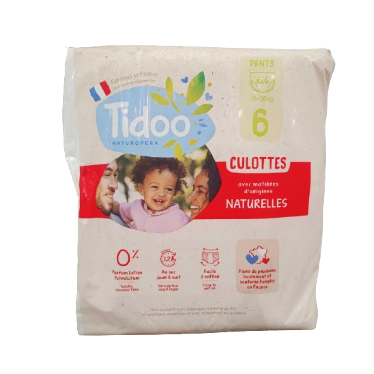 TIDOO T6-26 Eco-Friendly Training Pants for Toddlers 16-30kg (35-66lbs) - Soft Washable Reusable Cloth Diapers for Potty Training, Daycare & Overnight Use