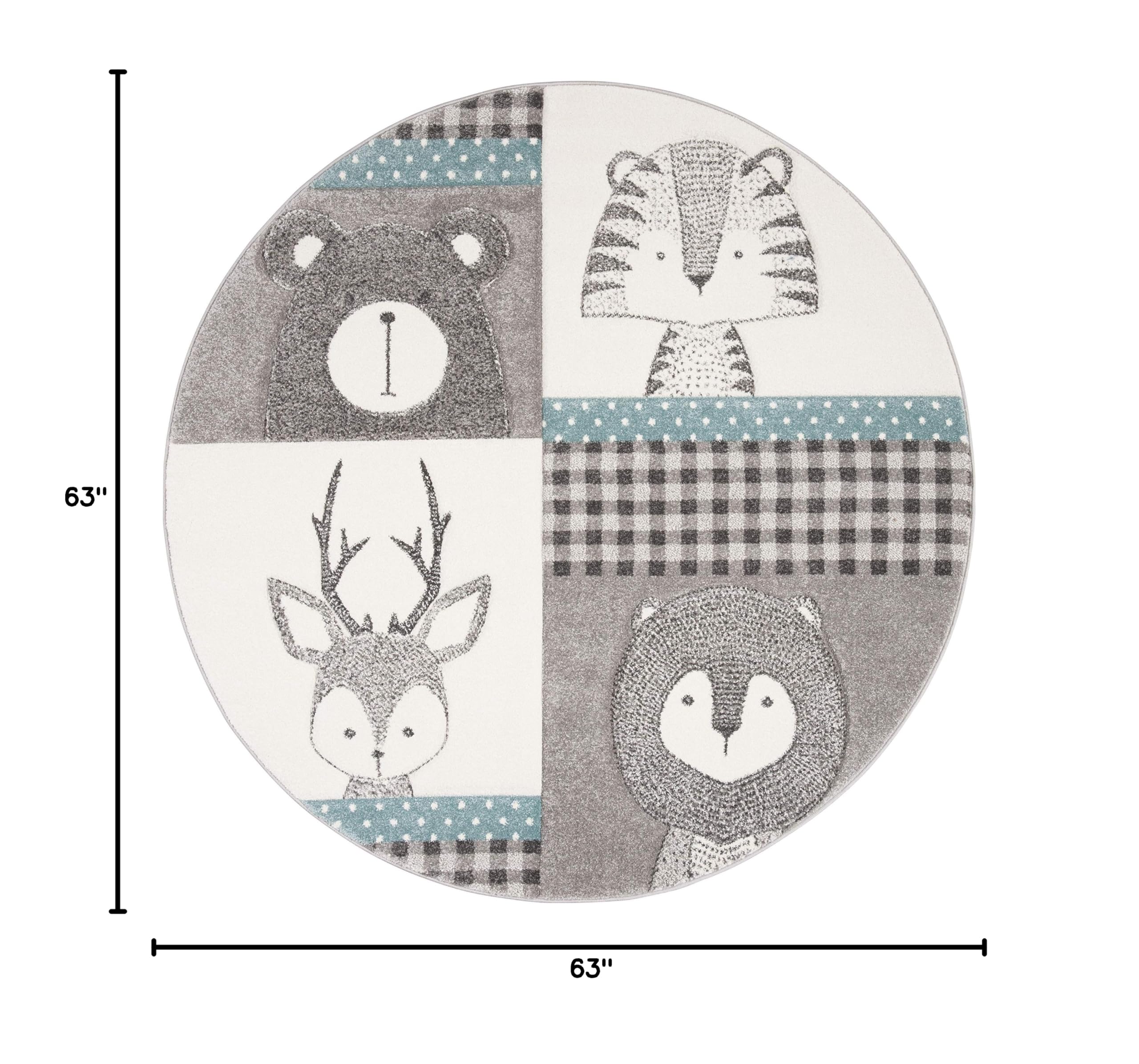 SAFAVIEH Carousel Kids Collection Round Area Rug - 5'3