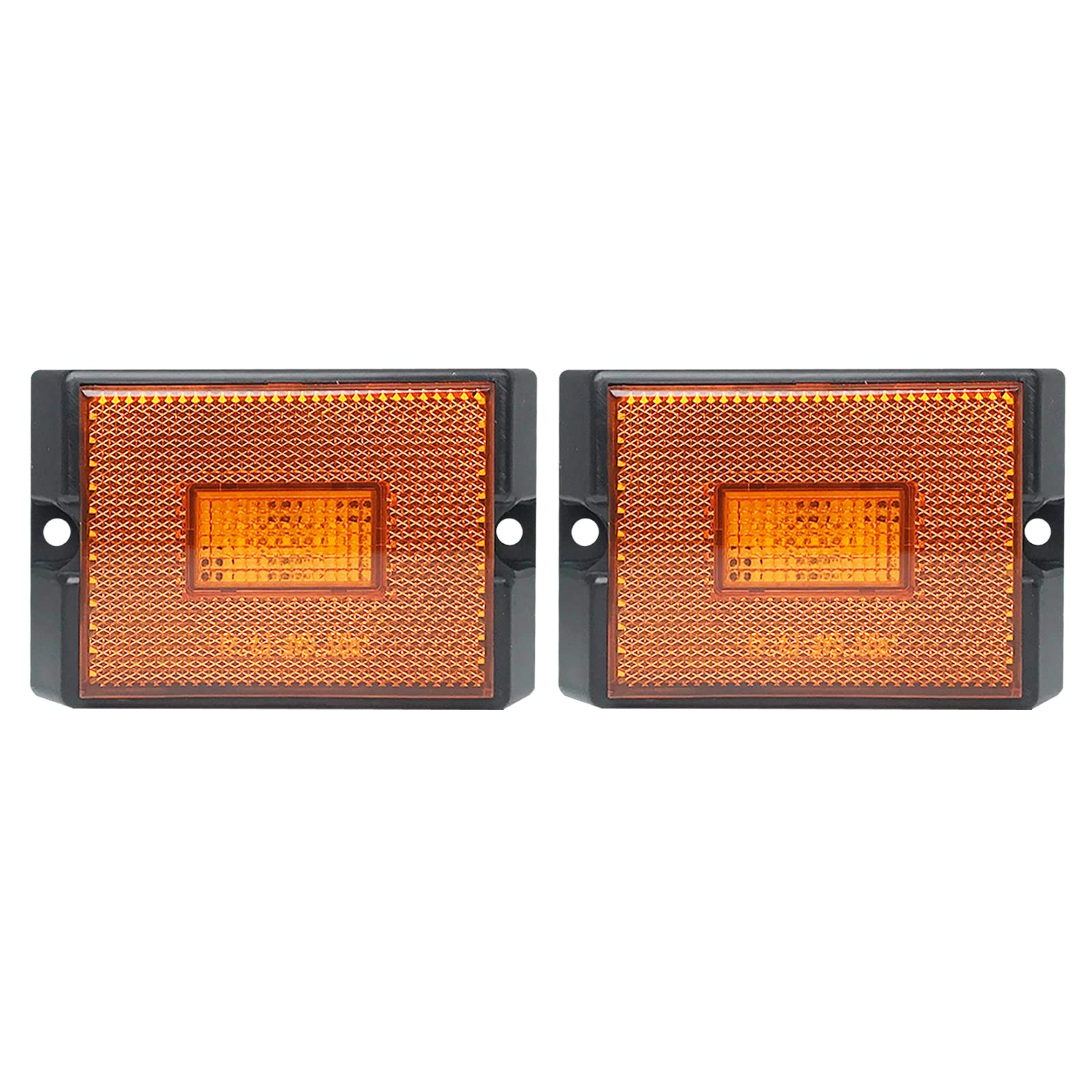 Dot Approved LED Trailer Marker Lights - Amber Rectangular Side Clearance & Running Lights for Utility Trailers (2-Pack) | Heavy-Duty Waterproof Design for Trucking, RV & Commercial Vehicle Safety
