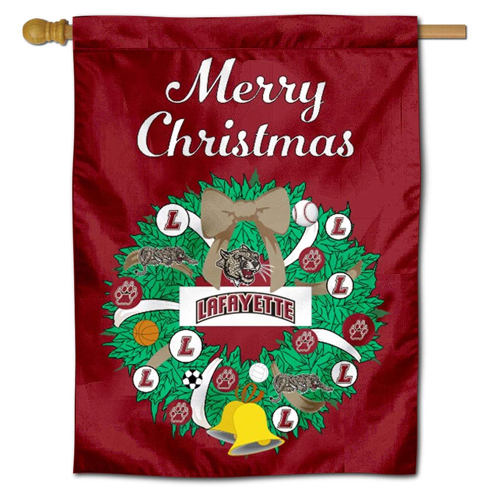 Lafayette Leopards Happy Holidays Christmas Banner Flag - Festive College Team Spirit Decor for Dorms, Parties & Game Day Celebrations