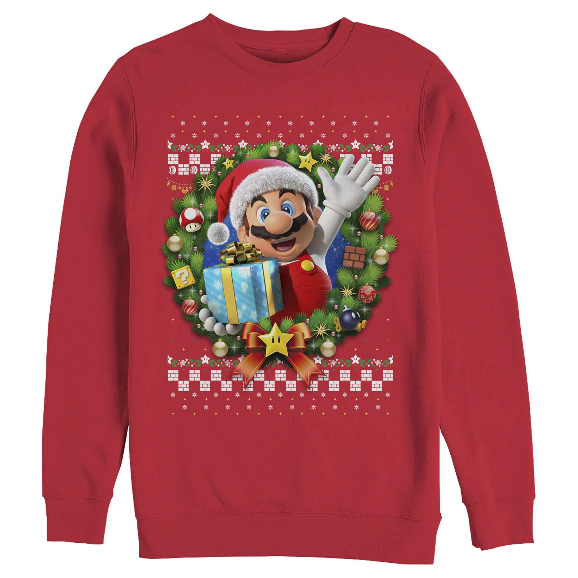 Nintendo Men's Crew Fleece Sweatshirt - Soft & Comfortable Pullover for Casual Wear, Gaming, and Outdoor Activities
