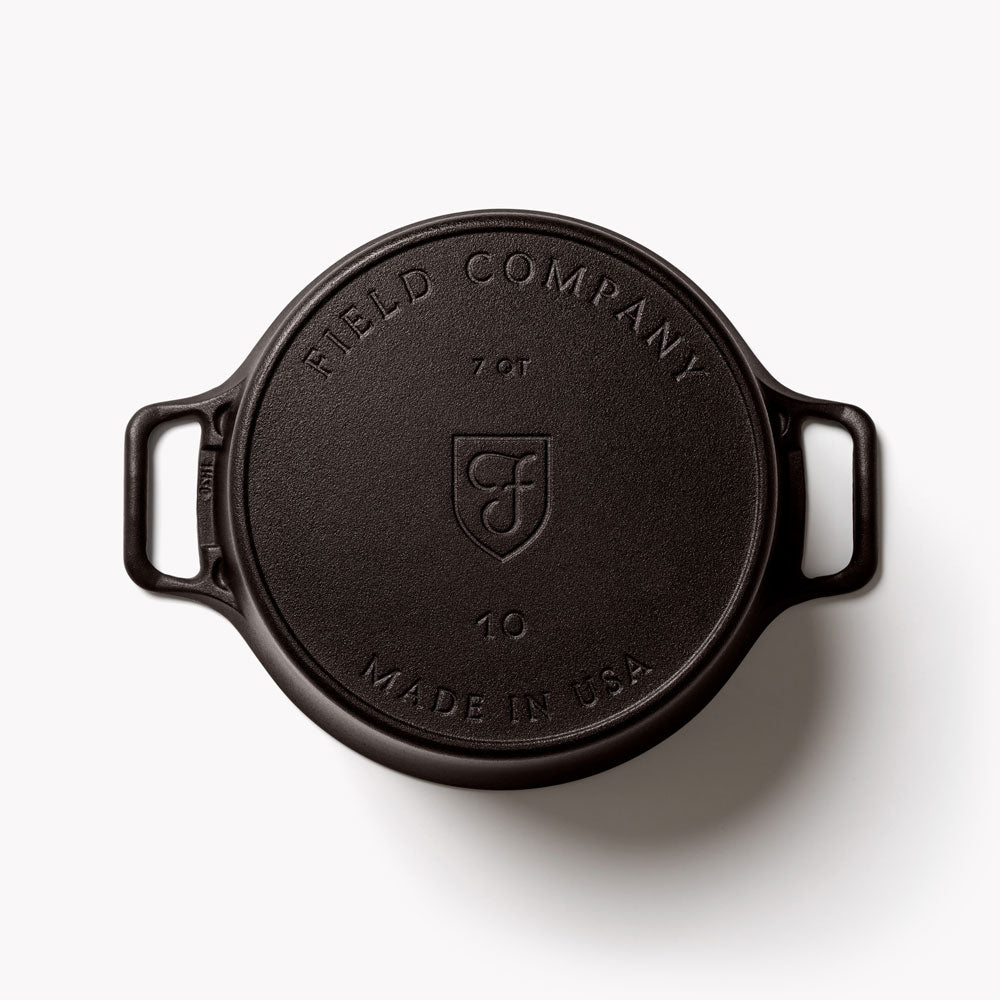Premium No.10 Cast Iron Dutch Oven with Lid - 6.5 Quart Enameled Cookware for Baking, Braising & Slow Cooking - Perfect for Soups, Stews, Bread & Camping Meals