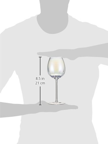 Luxury Pearl White Wine Glasses Set of 4 - 11 oz Modern Elegant Crystal Glassware for White Wine, Champagne & Cocktails - Perfect for Dinner Parties, Weddings & Home Entertaining