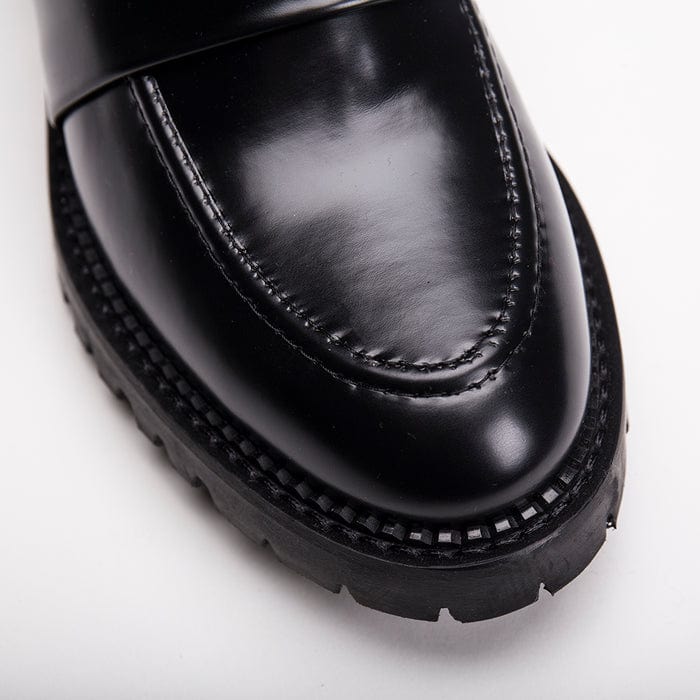 Elena Vegan Leather Chunky Sole Loafers for Women - Comfortable Slip-On Shoes | Black | Perfect for Casual Outfits, Office Wear & Everyday Use