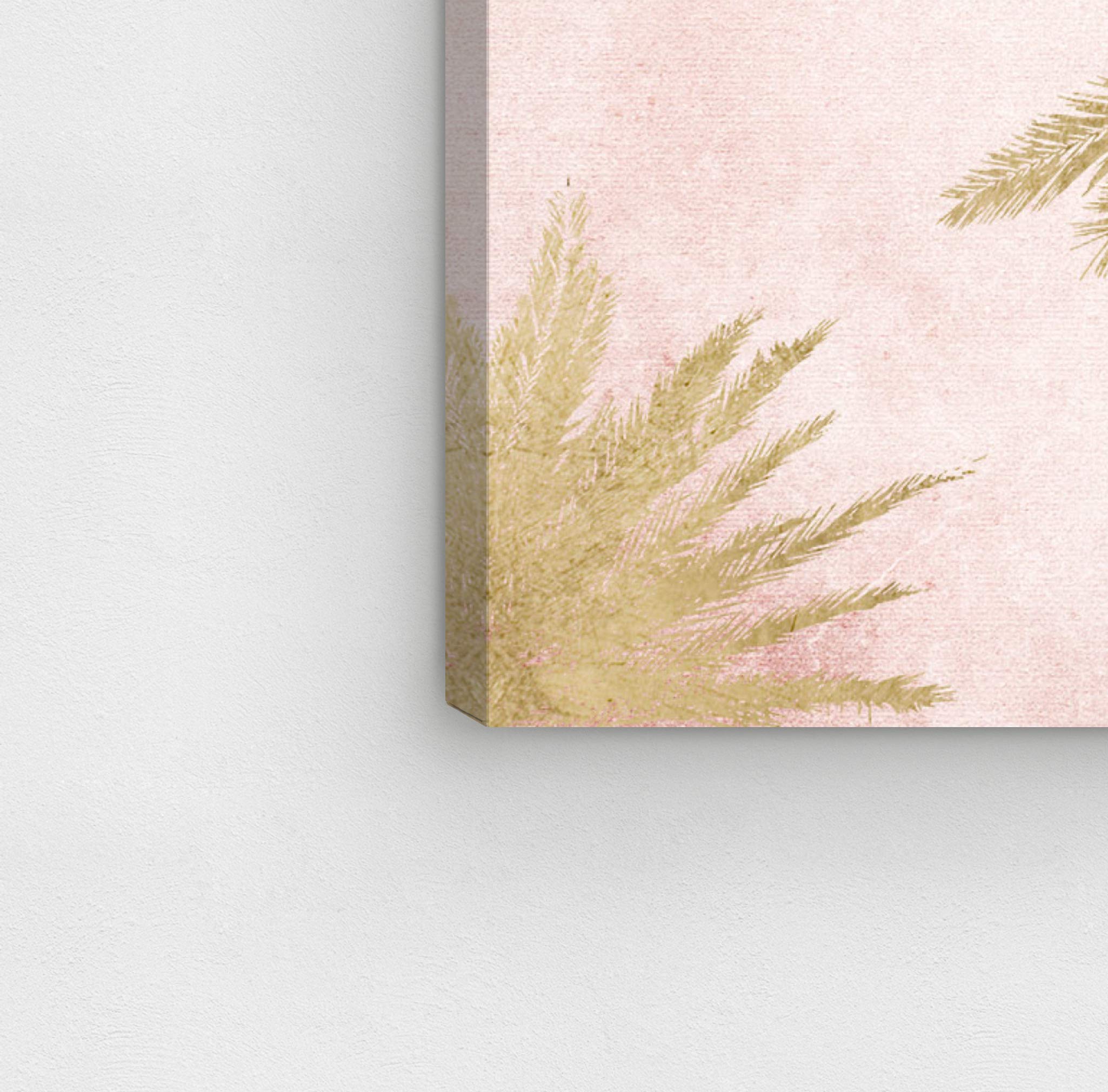 Golden Palms Botanical Wall Art Canvas Print - 20x20 Inches Modern Home Decor in Gold & Pink by Oliver Gal Artist Co. | Perfect for Living Room, Bedroom, Office & Boho Style Interiors