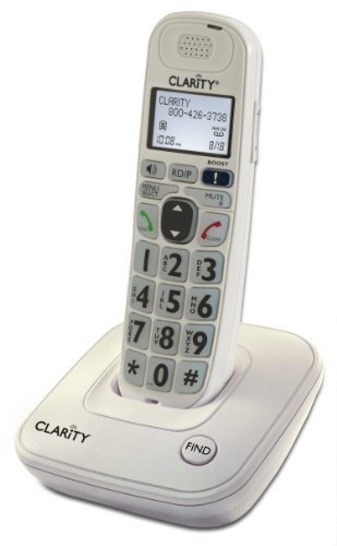 Clarity Amplified Low Vision Expandable Cordless Phone - White | Large Button Cordless Telephone for Seniors & Visually Impaired | Home & Office Use