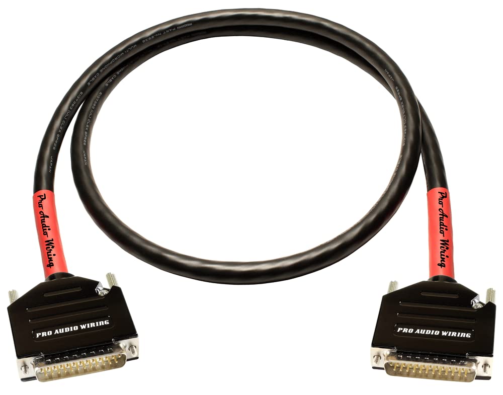 PAW Black Raptor 2932 DB25 to DB25 1.5ft Studio Audio Snake Cable with Heat Shrink (Black) - Professional Recording, Live Sound & Studio Equipment Connection