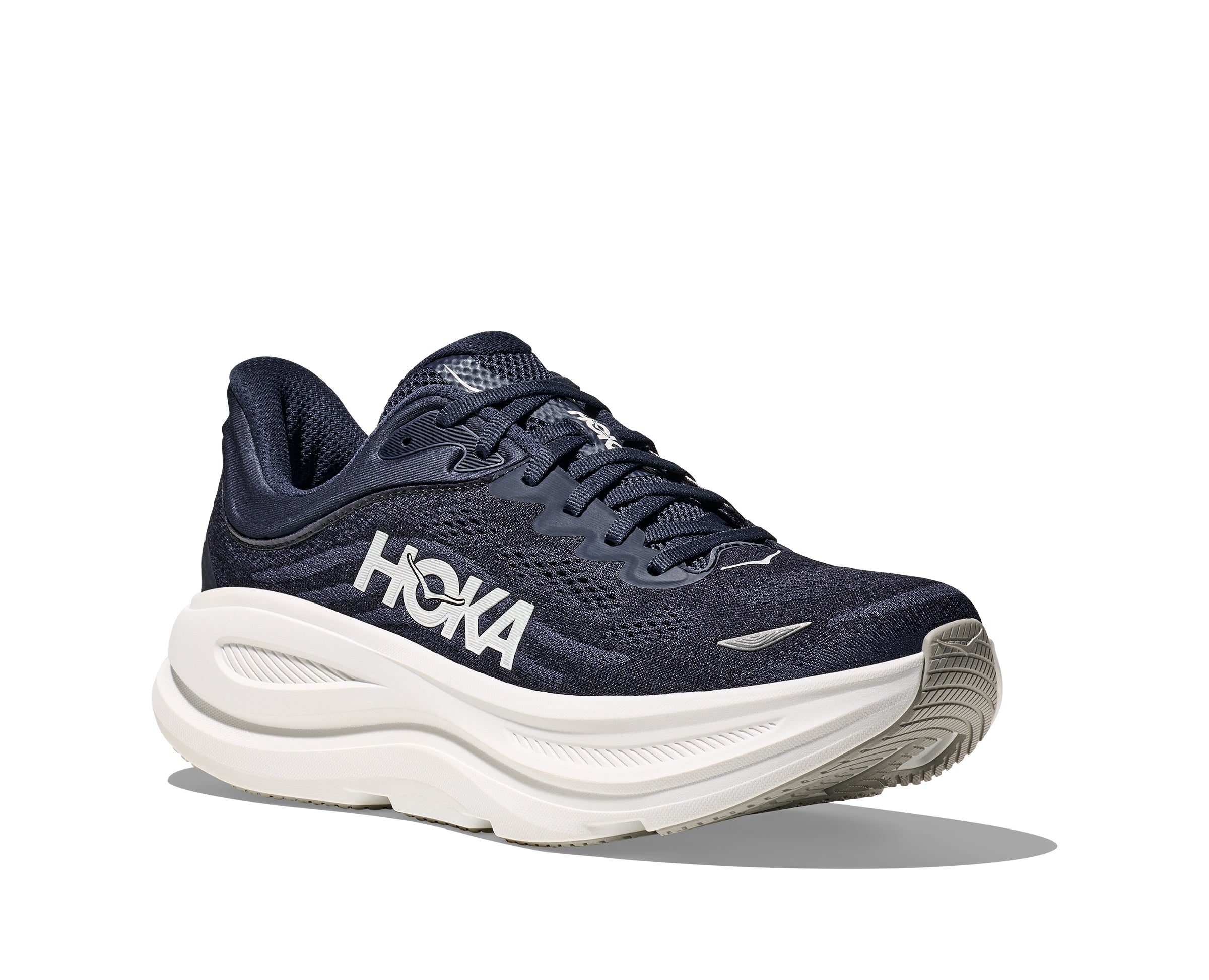 Hoka Bondi 9 Running Shoes for Men in Navy Blue - Premium Cushioned Sneakers for Road Running, Jogging & All-Day Comfort