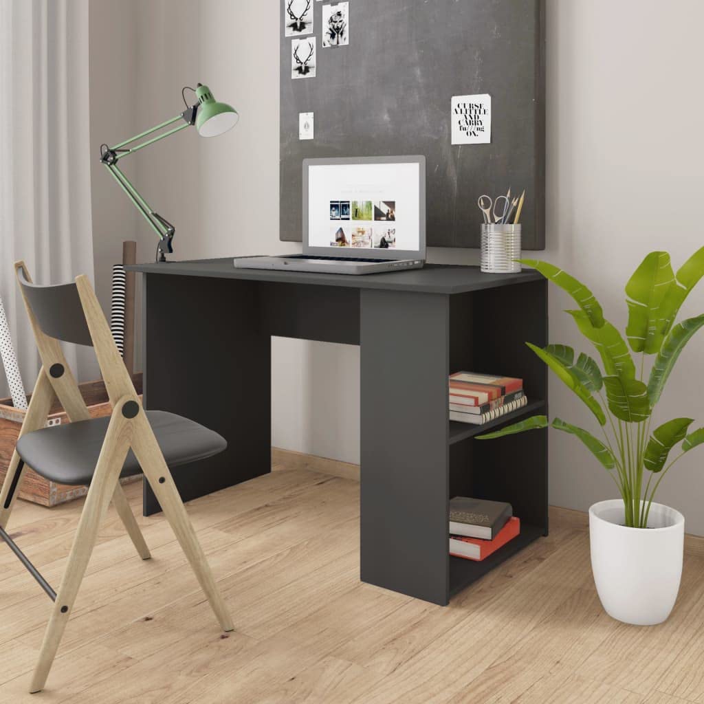 Modern Gray Executive Desk with Storage - 43.3