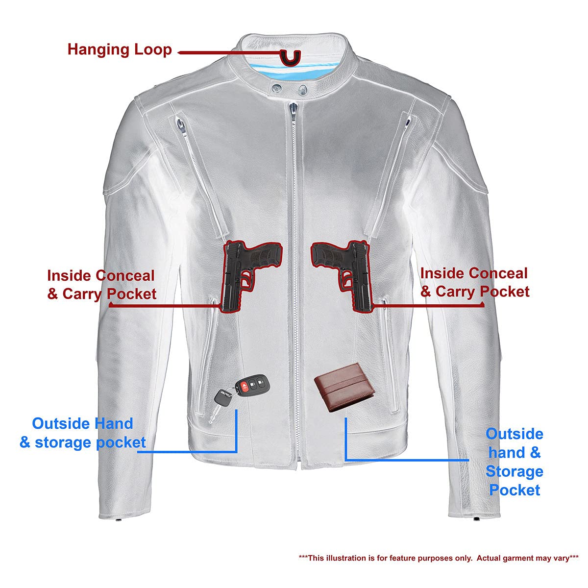 Milwaukee Leather ML1010 Men's Black Side Lace Vented Scooter Jacket - Motorcycle Riding, Casual Wear & Outdoor Adventures
