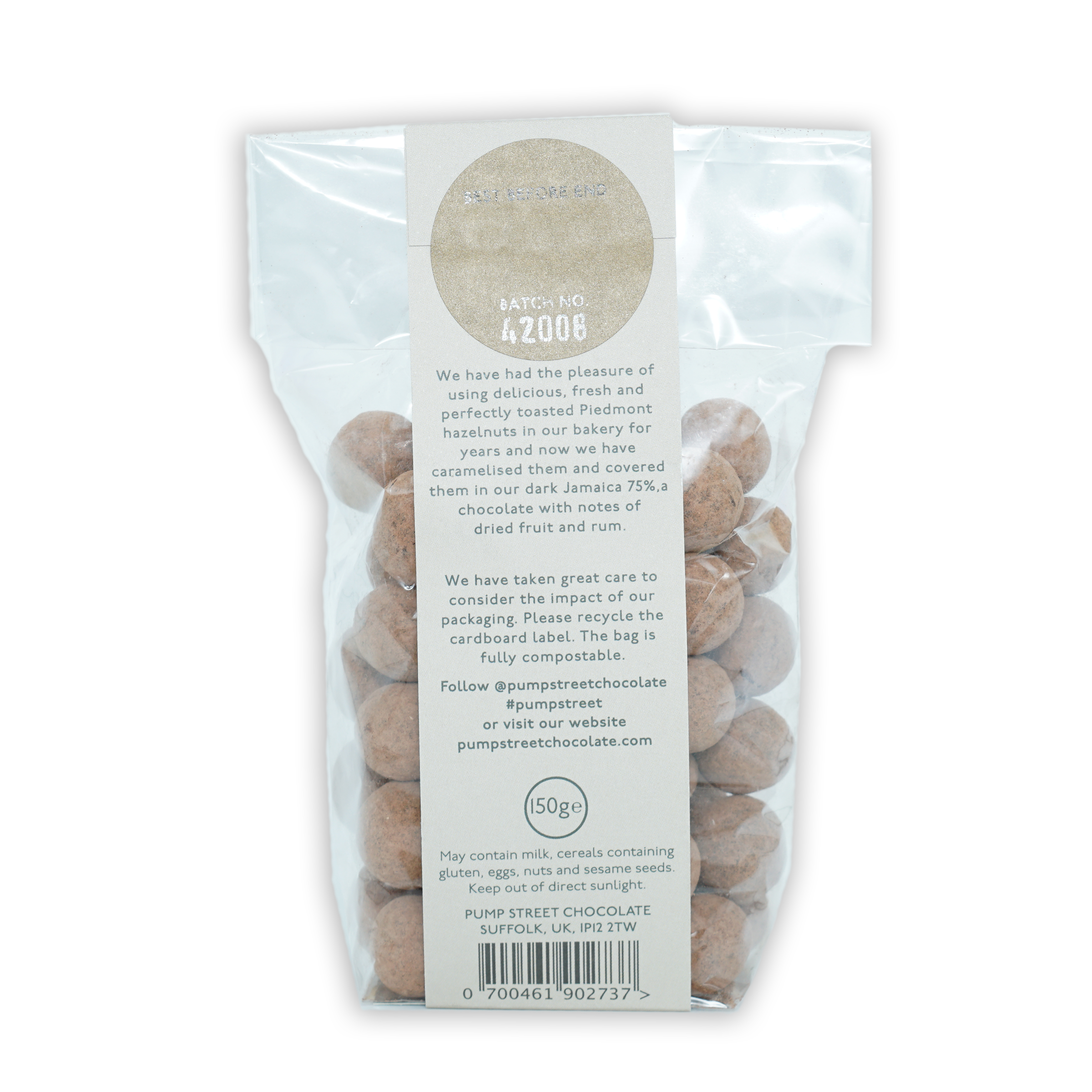 Premium Pump Street 75% Dark Chocolate with Caramelized Hazelnuts - Gourmet Chocolate Bars for Gifting, Dessert Pairing & Healthy Snacking