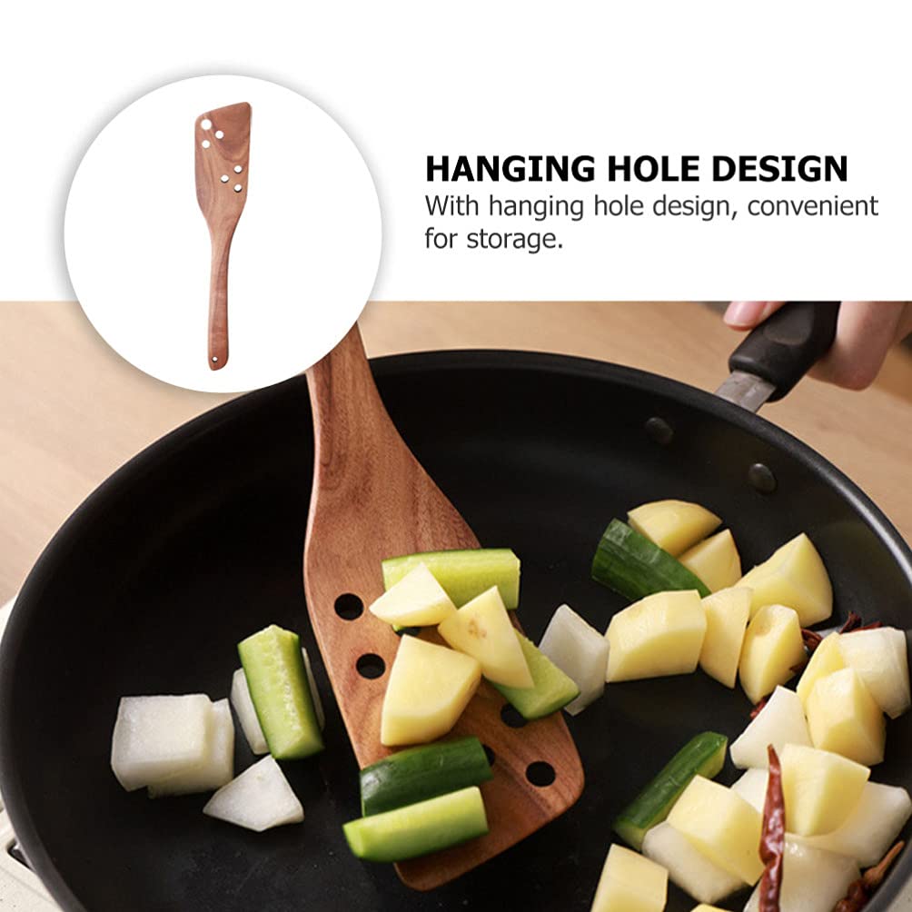 1pc Long Handle Wooden Spatula - Heat-Resistant & Anti-Scald Kitchen Utensil for Cooking, Baking & Frying - Perfect for Non-Stick Pans, Stirring Sauces & Flipping Pancakes