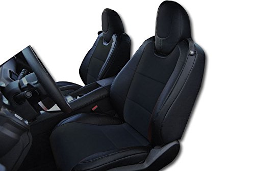 Iggee Black Artificial Leather Custom Fit Front Seat Cover for 2010-2015 Chevy Camaro | Premium Car Seat Protector | Perfect for Daily Commute, Road Trips & Car Shows