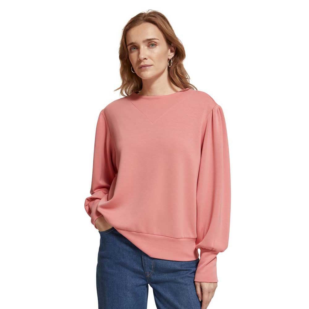 Scotch & Soda Women's Ruched Yoke Seam Modal Sweatshirt - Soft & Stylish Pullover for Casual Wear, Lounge & Everyday Comfort