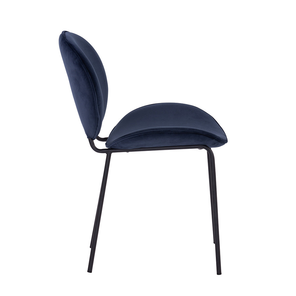Luxury Blue Velvet Dining Chair - Modern Upholstered Kitchen & Dining Room Chair for Home Decor - Perfect for Elegant Dining, Entertaining & Office Use