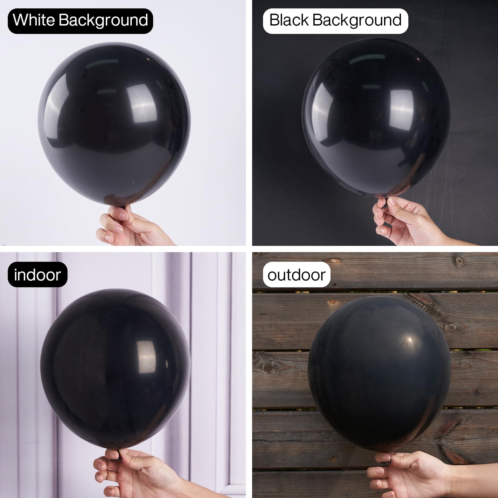 50 Pack 12 Inch Matte Black Latex Balloons - Helium Ready Party Decor for Graduation, Halloween, New Year, Anniversary, Birthday & Retirement Celebrations | Perfect for Indoor/Outdoor Party Decorations