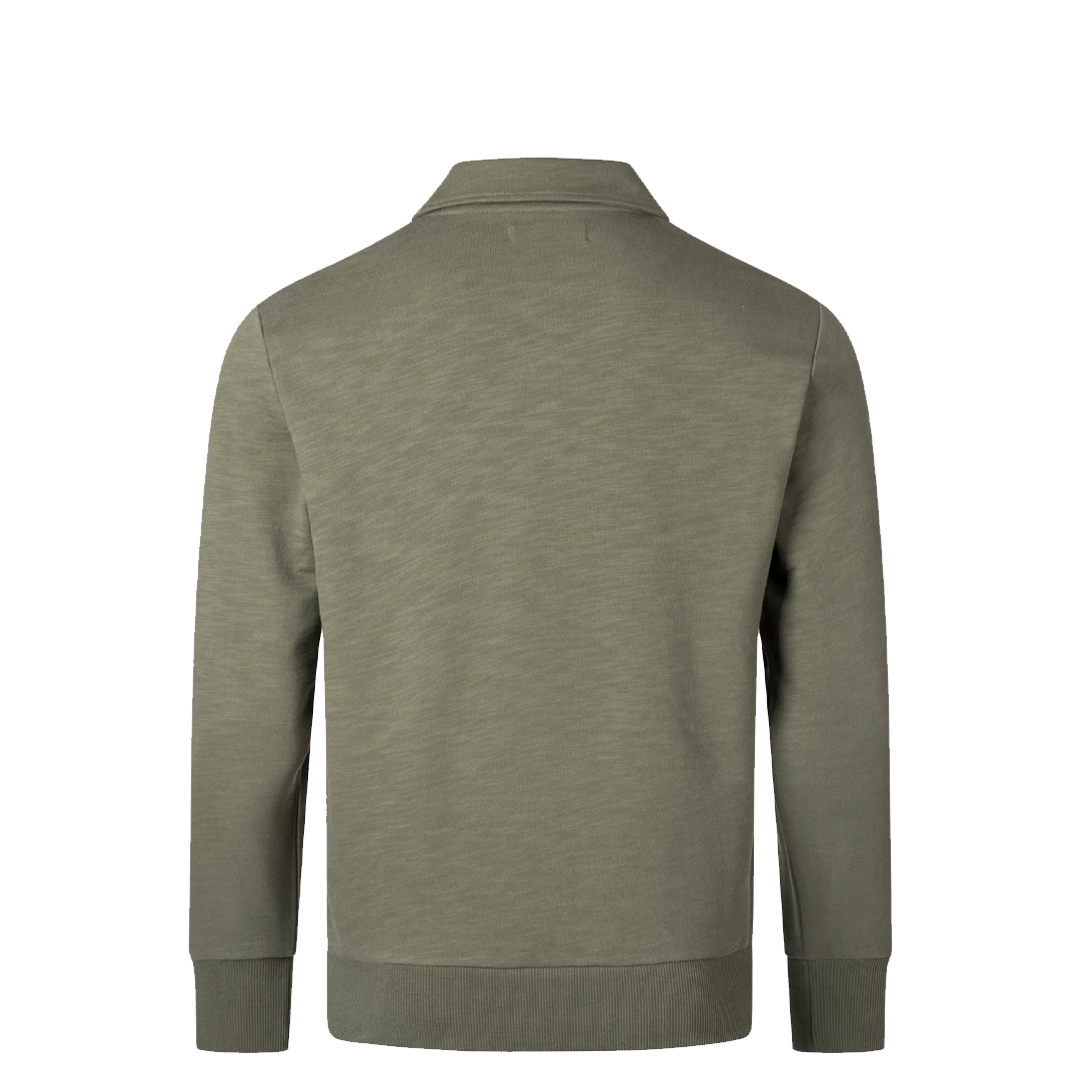Laurel Wreath Green Zip Neck Collar Sweatshirt - Cozy Pullover Hoodie for Men & Women | Perfect for Casual Wear, Gym, and Outdoor Activities