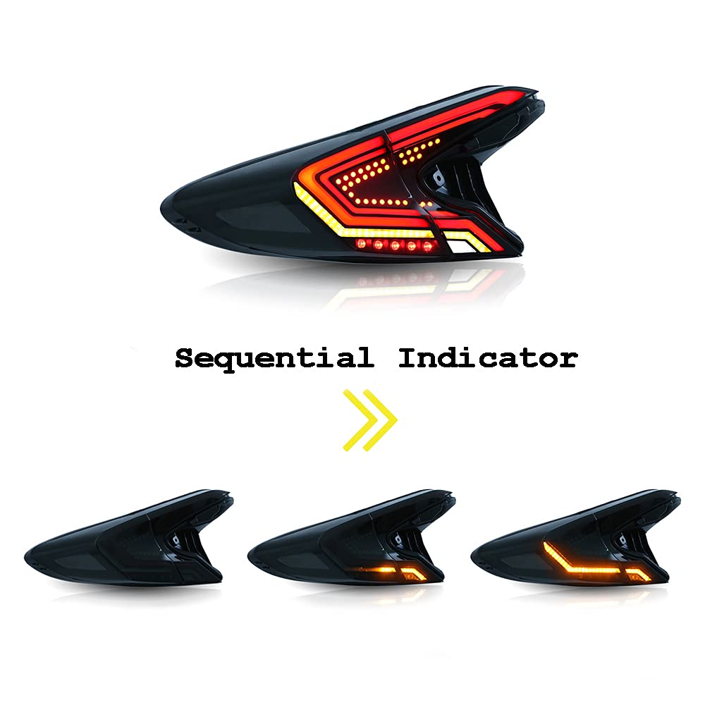 2018-2020 Toyota C-HR LED Tail Lights with Start-Up Animation - Blackout Smoke Rear Lamp Assembly for Enhanced Style & Night Visibility | Perfect for Car Upgrades & Night Driving Safety