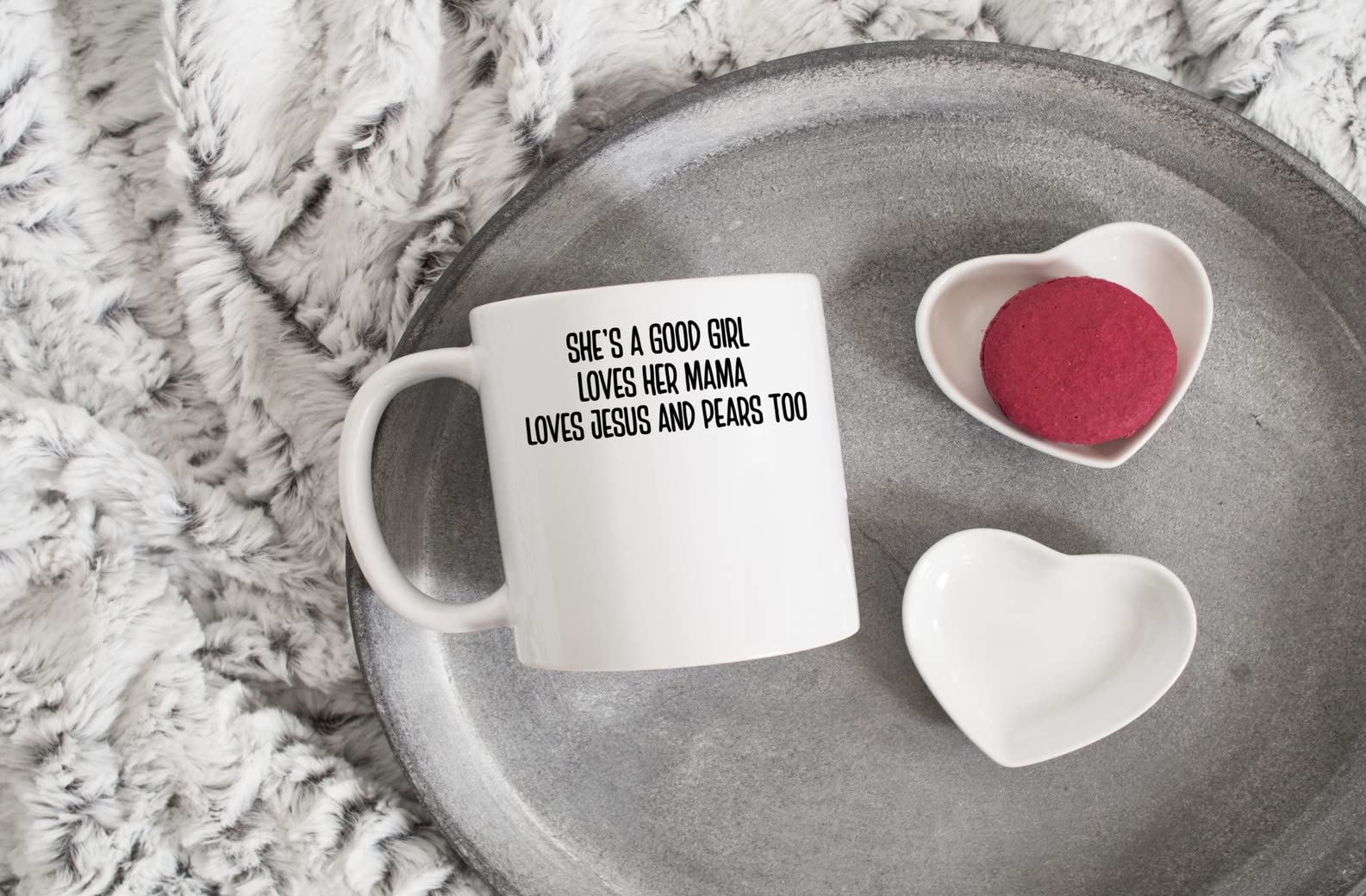 Funny Coffee Mug Gift - 'Good Girl Loves Her Mama Jesus And Pears' - Perfect for Birthday, Christmas & Special Occasions - Great Present for Men, Women, Coworkers & Family - Ideal for Office Use, Home Decor & Gift Giving