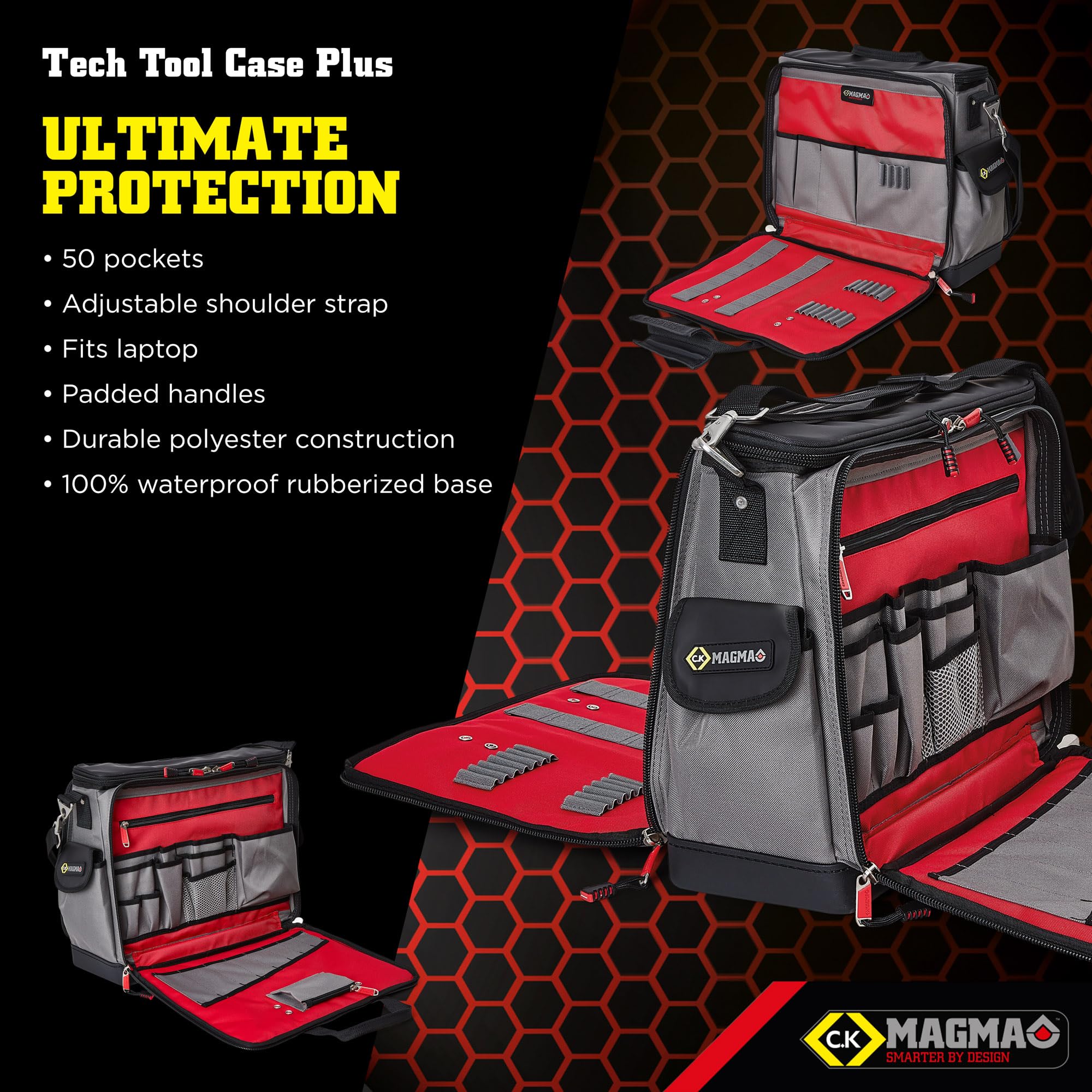 C.K Tools MA2632 Magma Technician's Tool Case - Durable Professional Tool Storage for Electricians & Mechanics | Workshop & Job Site Organization