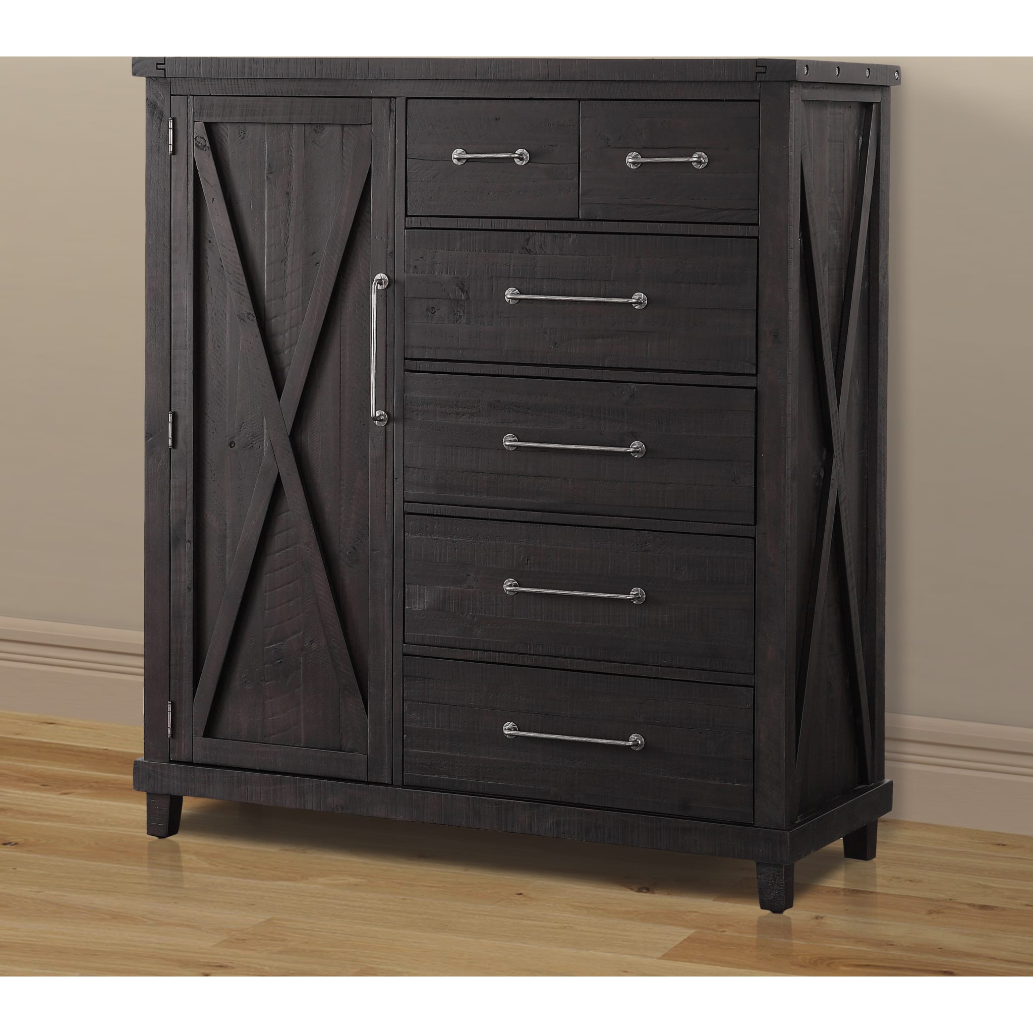 Yosemite Solid Wood Gentleman's Chest in Cafe Brown - Vintage Style Wooden Dresser for Bedroom Storage & Organization - Perfect for Master Bedroom, Guest Room or Dorm Decor