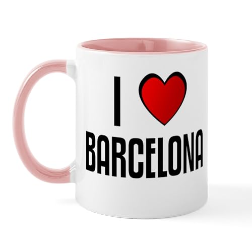 White/Pink Inside - I LOVE BARCELONA Mug