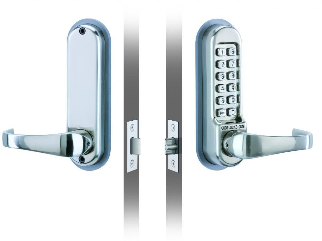 Codelocks CL515 Keyless Mortise Latch - Stainless Steel Electronic Door Lock for Secure Keyless Entry | Perfect for Homes, Offices, and Commercial Buildings