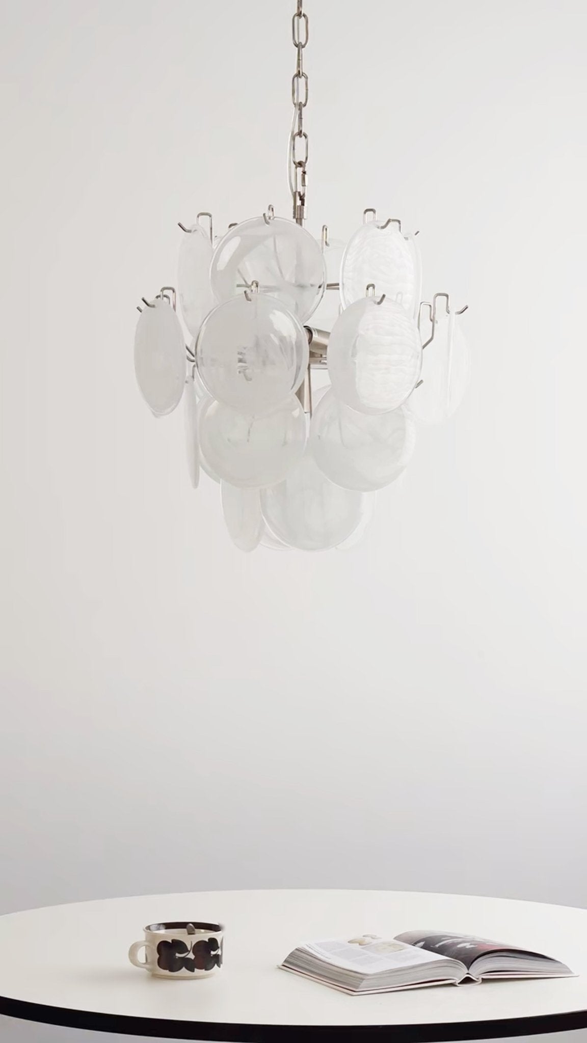 Elegant Aqua White Glass Murano Chandelier - Handcrafted Venetian Lighting Fixture for Dining Room, Bedroom & Living Room Decor