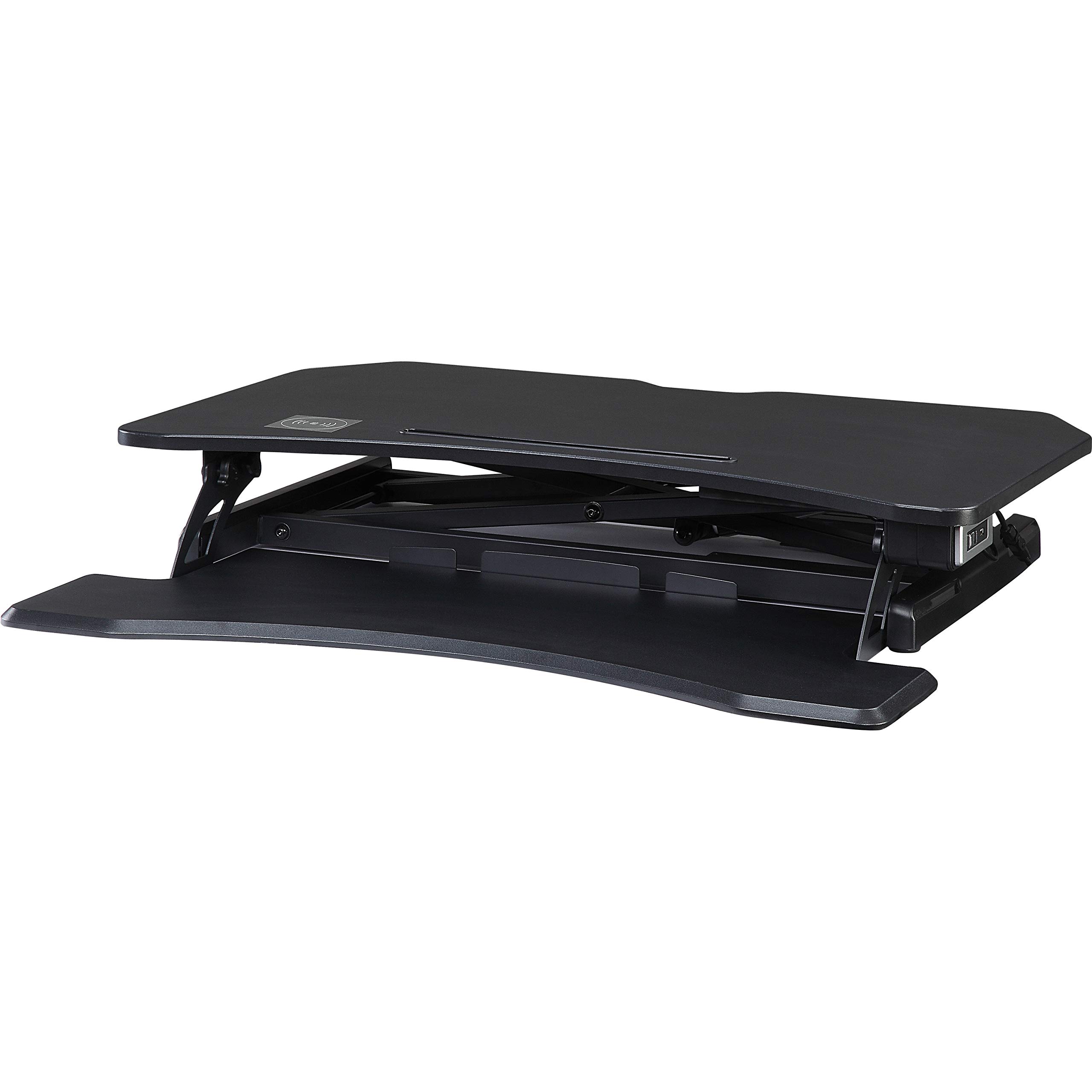 Lorell LLR99530 Black Electric Monitor Riser - Adjustable Height Stand for Computer Screens, Laptops & Workstations - Perfect for Office, Home & Gaming Setup