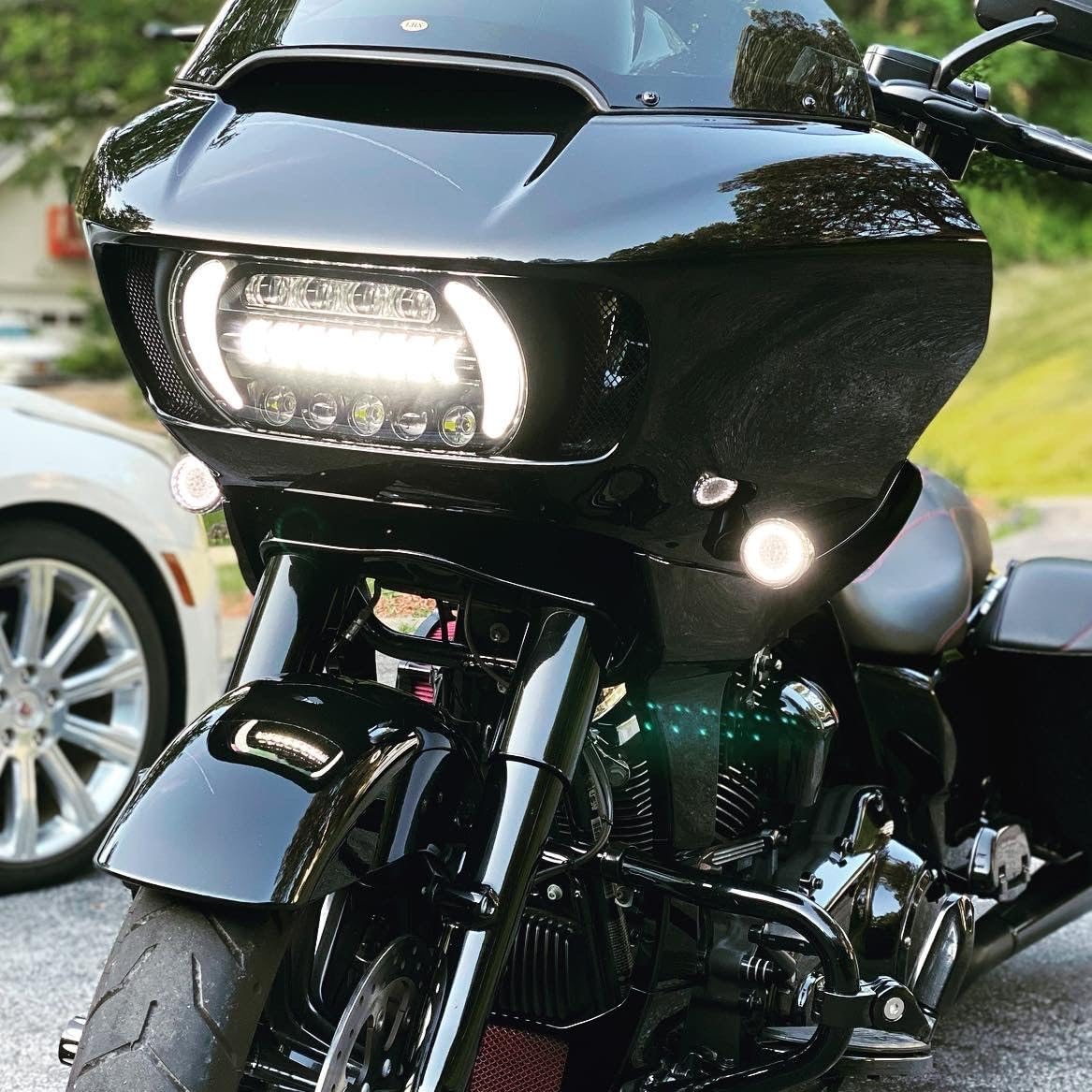 Eagle Lights Gen II 2-Inch Front LED Turn Signals with White Running Lights for Harley Davidson Motorcycles - Smoked Lenses & 1157 Base - Perfect for Custom Bike Builds and Night Riding Safety