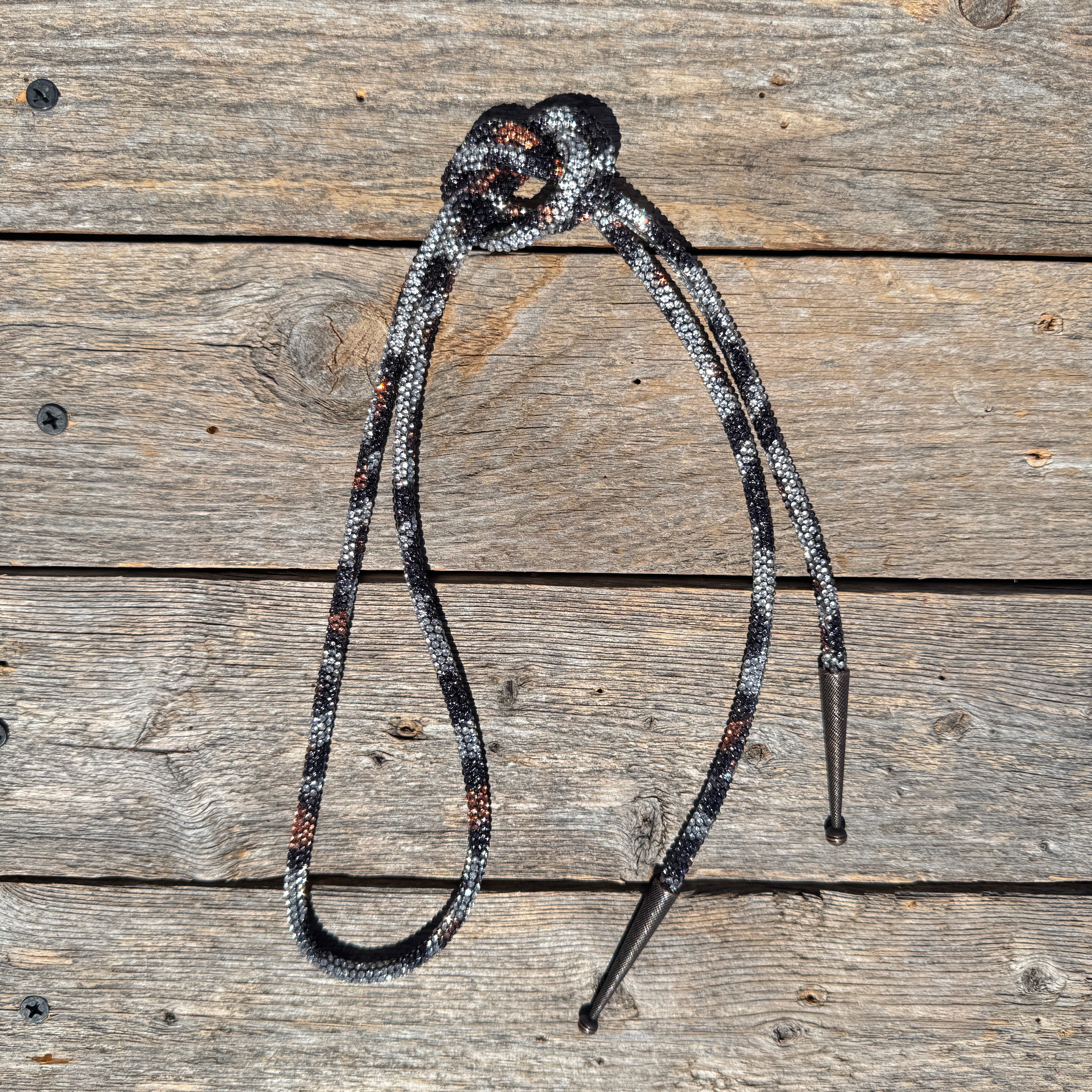 Cheetah Rhinestone Western Bolo Tie for Men - Stylish Cowboy Necklace Accessory #BT109 - Perfect for Rodeo, Country Music Concerts & Western Fashion Events