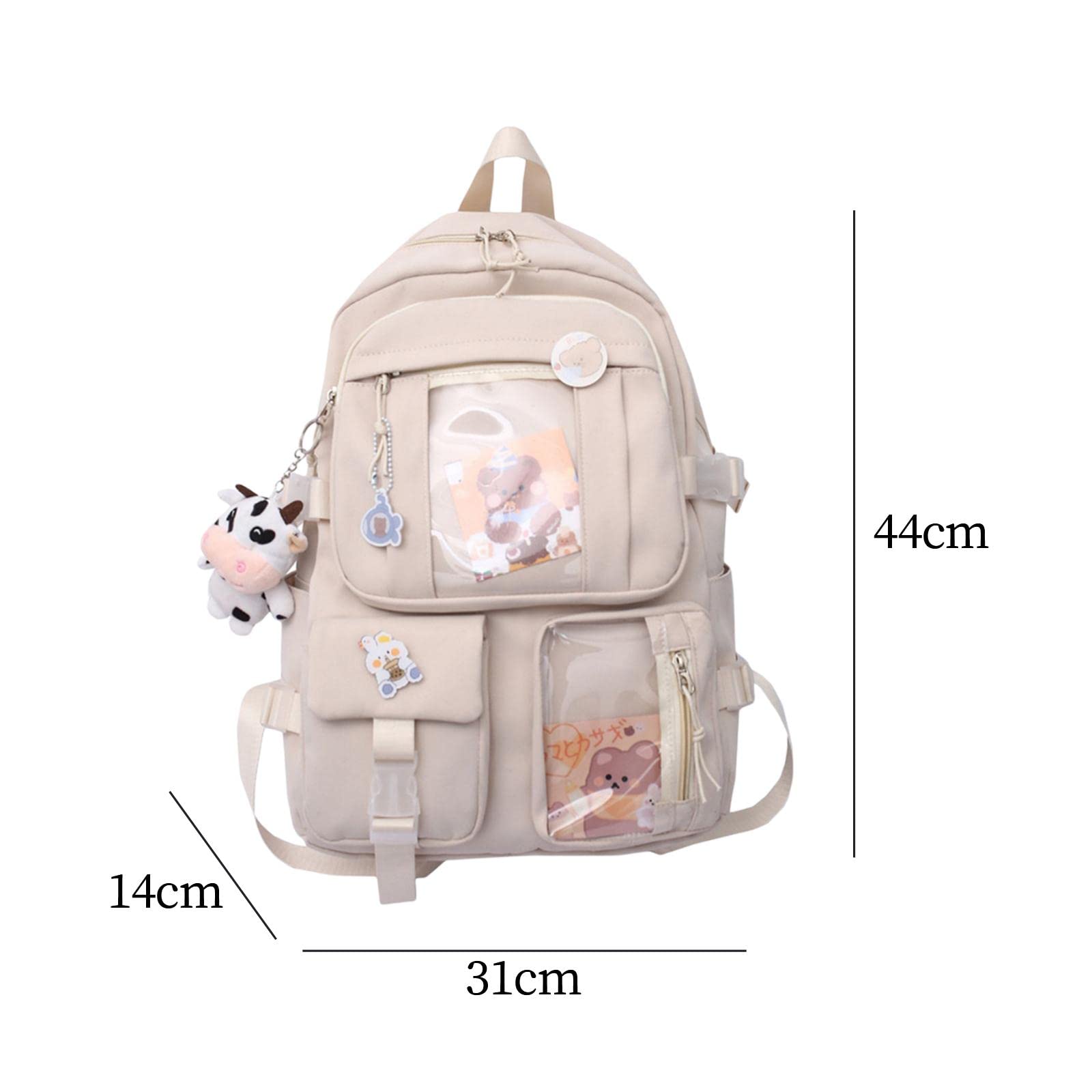 ATORSE® Kawaii Anime Backpack for Women & Girls - Cute Anti-Theft School Bag, Travel Backpack in White | Perfect for School, College, Travel & Cosplay