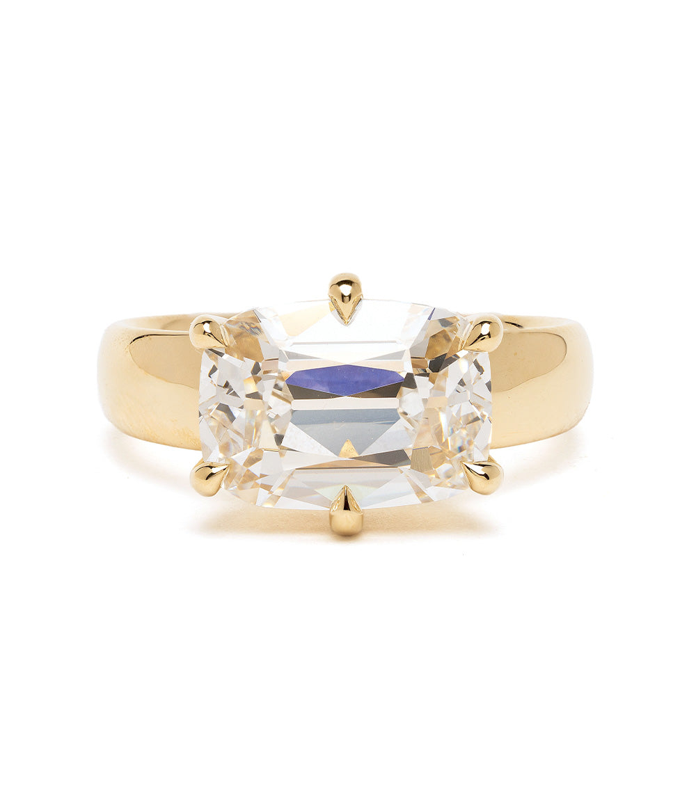 Vintage Ella Old Mine Cut Elongated Cushion 4.15 Carat Diamond Ring - Elegant Antique Jewelry for Weddings & Special Occasions