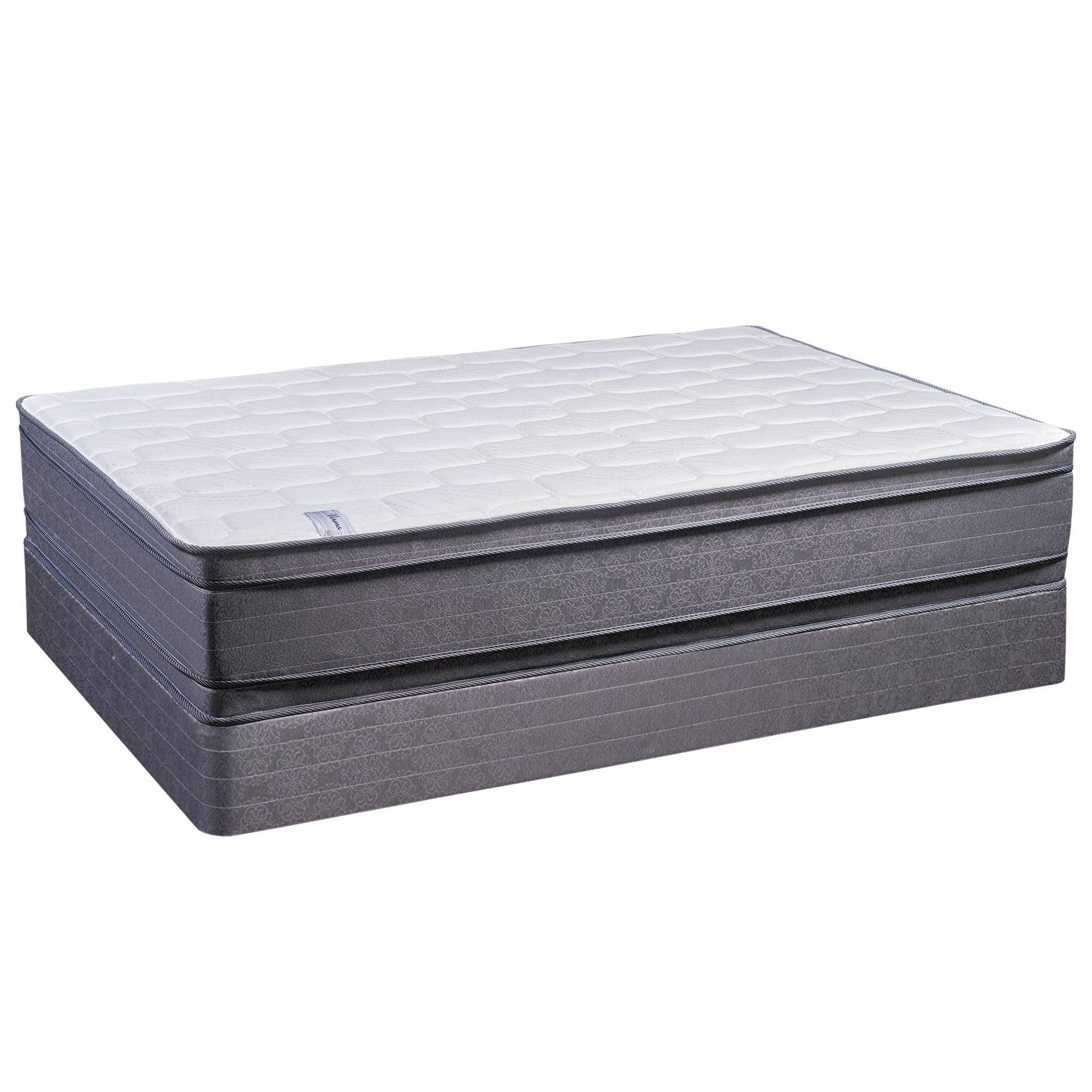 13-Inch Firm Euro Top Double Sided Foam Encased Innerspring Mattress Set with 4