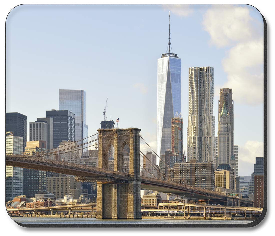 New York Themed Art Plates Mouse Pad - Non-Slip Gaming & Office Desk Mat for Computers, Laptops - Perfect for Home, Office, and Gaming Setups