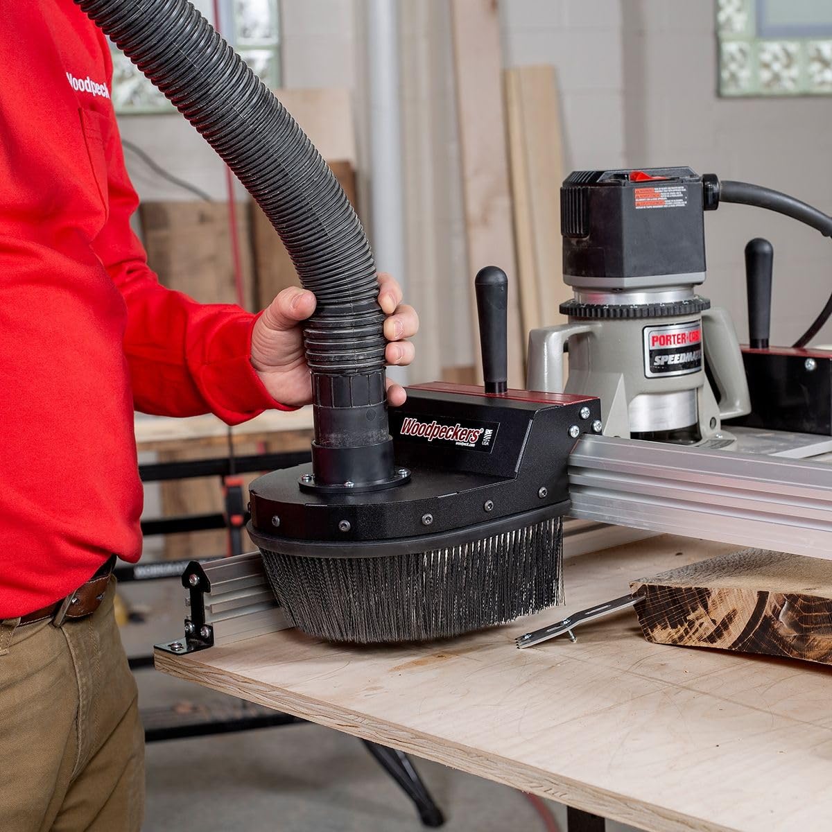 Woodpeckers Dust Collection Shroud for Slab Flattening Mill - Premium Dust Control Accessory for Woodworking & CNC Routers | Perfect for Workshop, DIY Projects & Professional Wood Shops