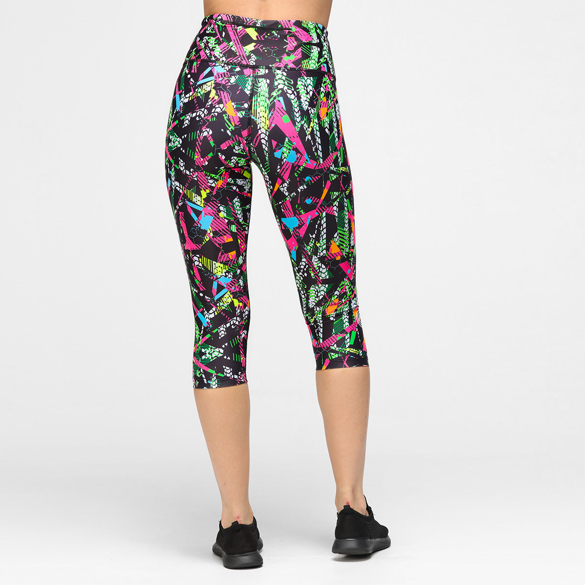 Clubbercise Retro Raver Capri Leggings - 80s Inspired Workout Pants for Dance Fitness & Aerobics - Perfect for Zumba, Jazzercise & 90s Themed Parties