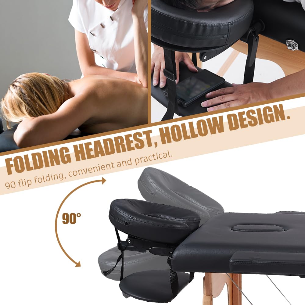 Portable Massage Table 84 Inch - Adjustable Lash Bed with Neck Stretcher for Eyelash Extensions, Beauty Tattoo & Spa - Professional Massage Bed & Tattoo Table for Home & Salon Use