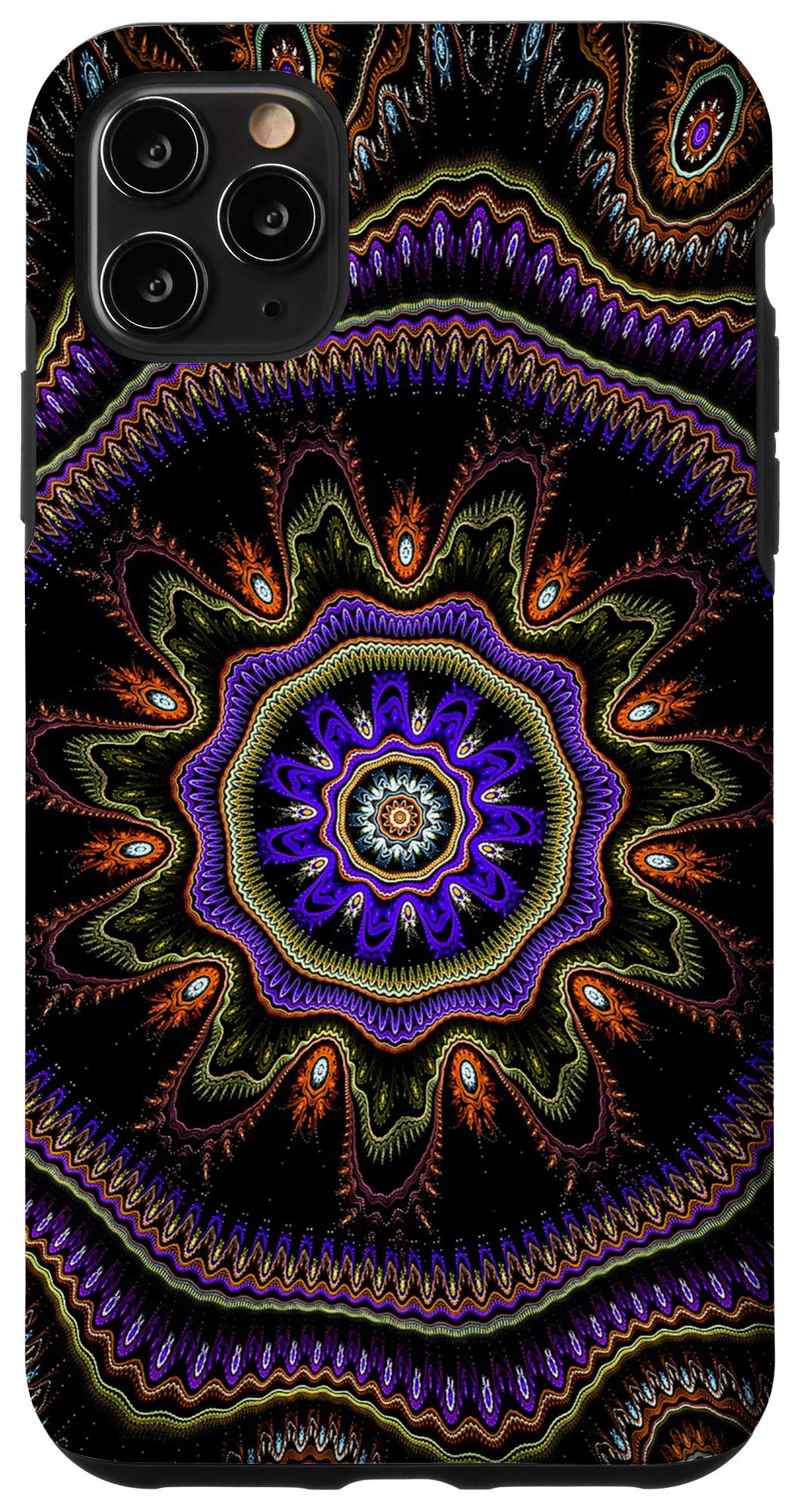 iPhone 11 Pro Max Case - Purple Mandala Boho Chic Abstract Psychedelic Design | Protective Phone Cover for Women & Men | Perfect for Travel, Work & Everyday Use