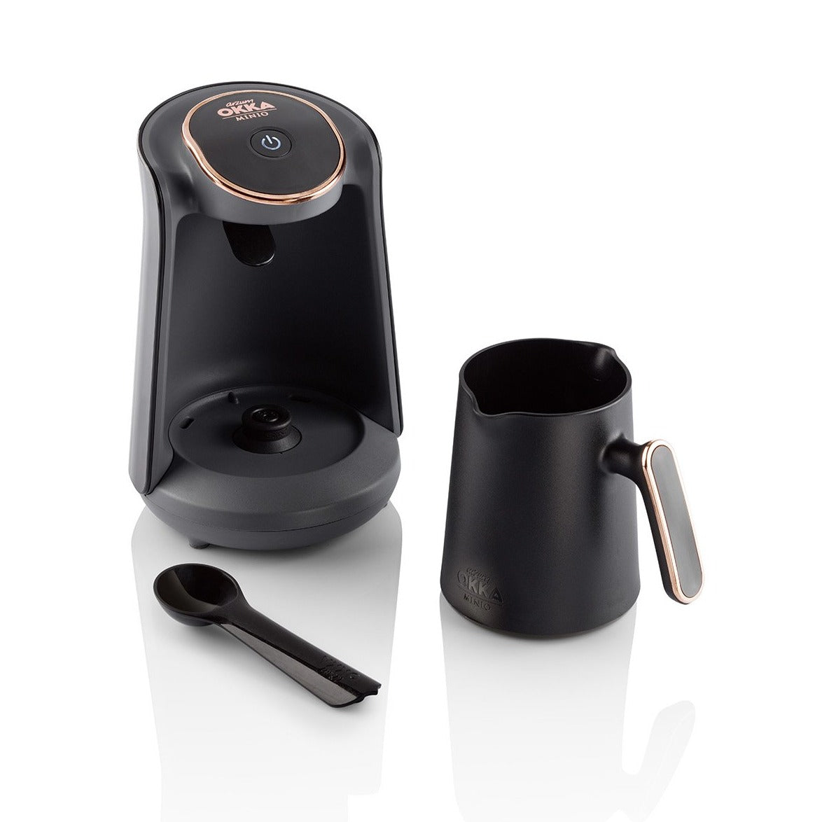 Arzum Okka Minio Automatic Turkish Coffee Maker - Electric Stovetop Brewer with Traditional Design, Black/Gold Finish - Perfect for Home, Office & Gift Giving