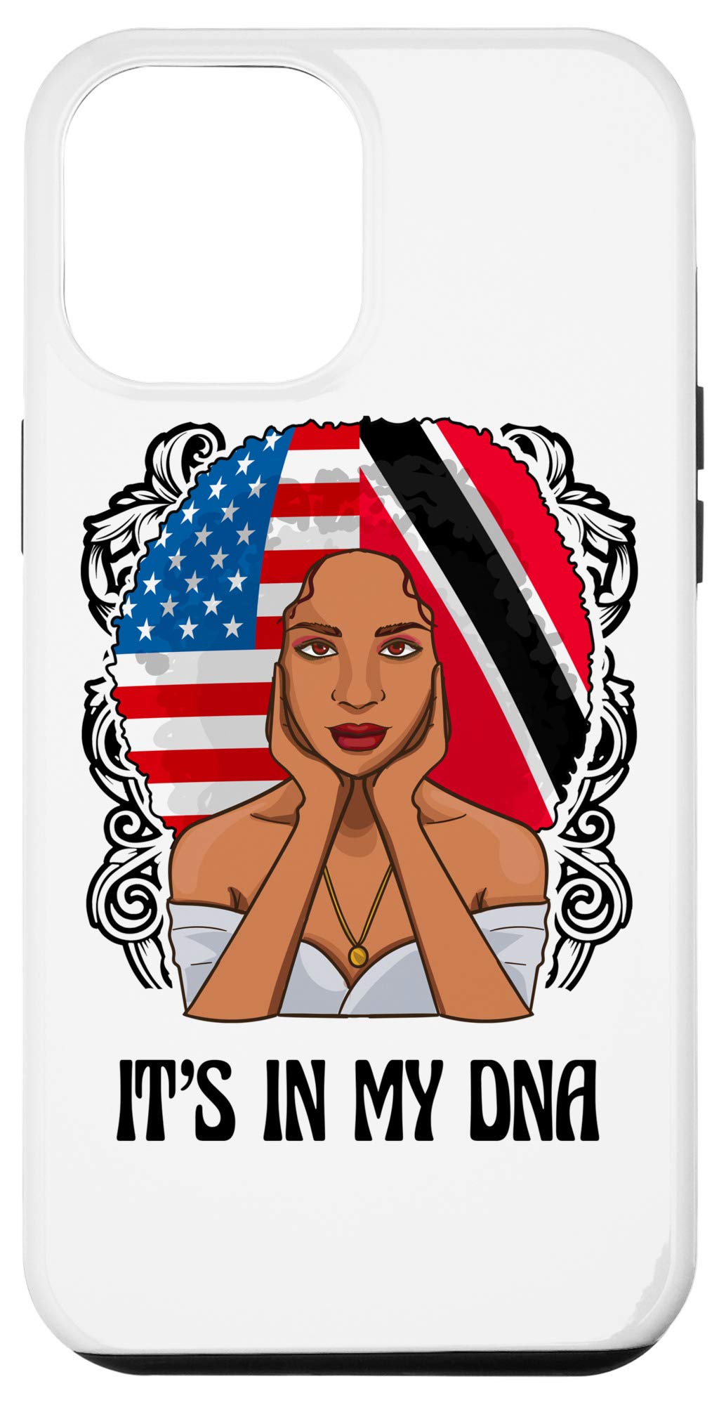 iPhone 12 Pro Max Case - DNA Trini American Flag Design - Trinidad & Tobago USA Themed Protective Cover | Perfect for Travel, Cultural Pride & Everyday Use