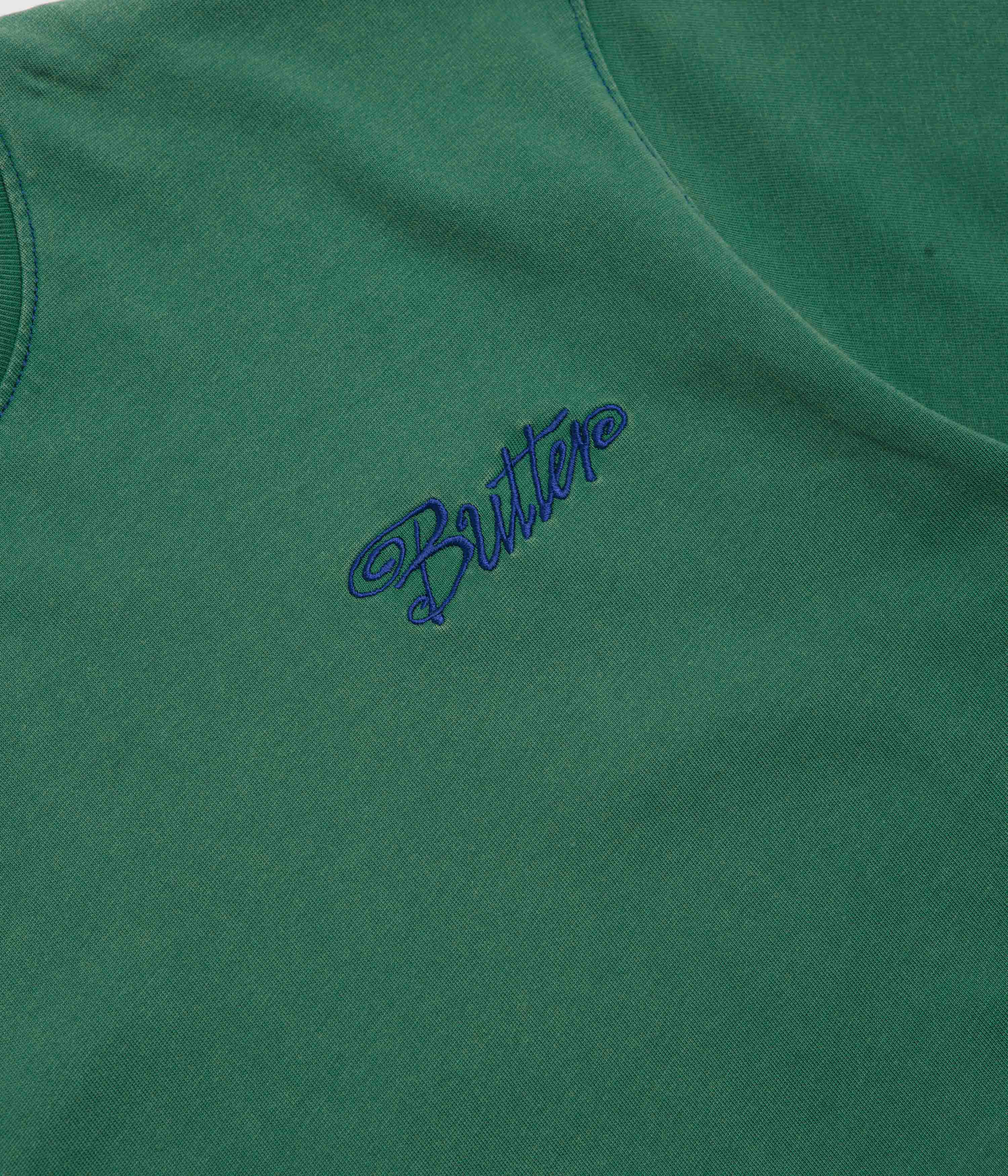 Butter Goods Jive Contrast T-Shirt - Washed Teal Cotton Vintage Style Graphic Tee for Men | Casual Streetwear, Music Festival Outfit, Everyday Comfort Wear