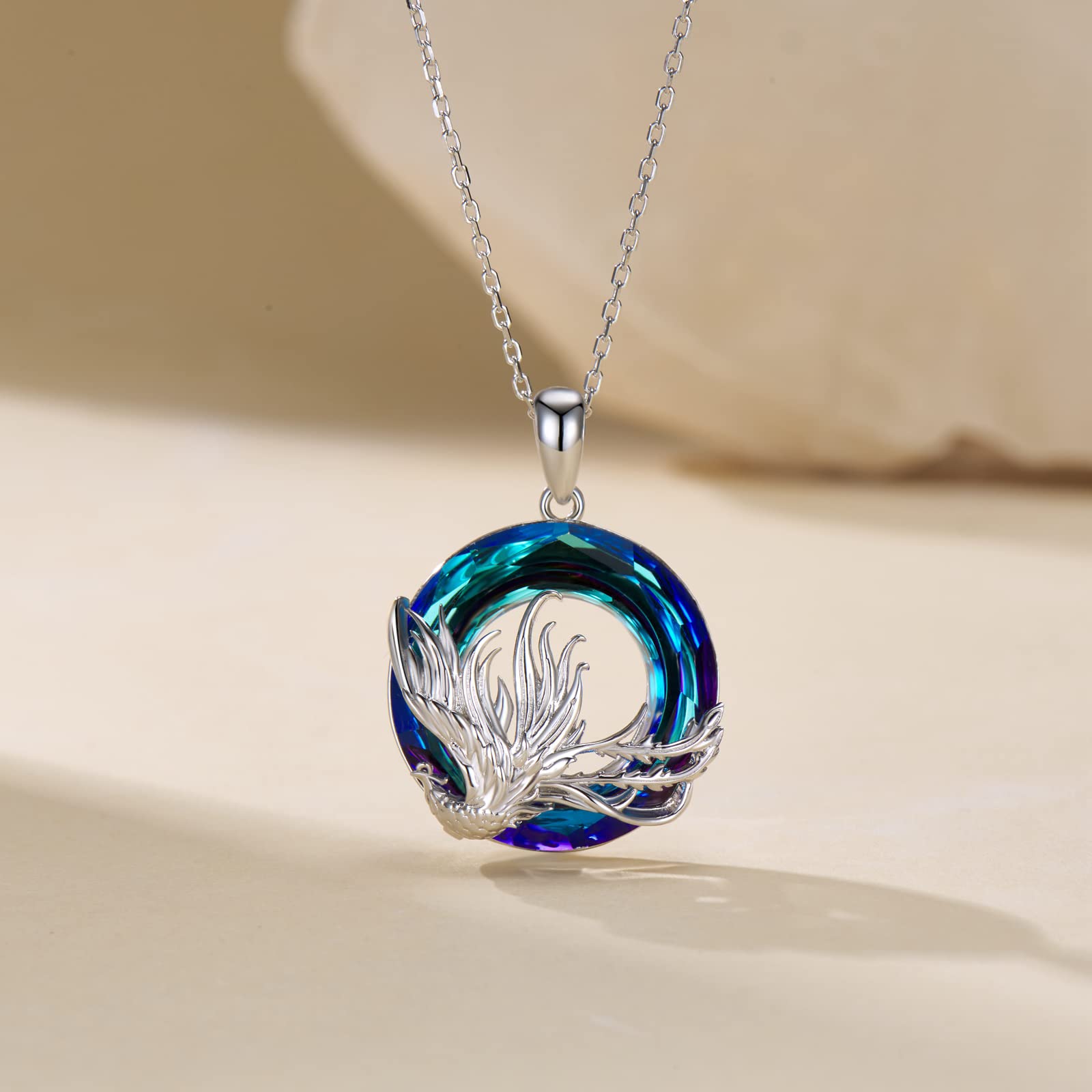 925 Sterling Silver Crystal Phoenix Pendant Necklace for Women - Elegant Firebird Jewelry Gift for Anniversary, Birthday & Special Occasions | Perfect for Date Nights, Parties & Formal Events