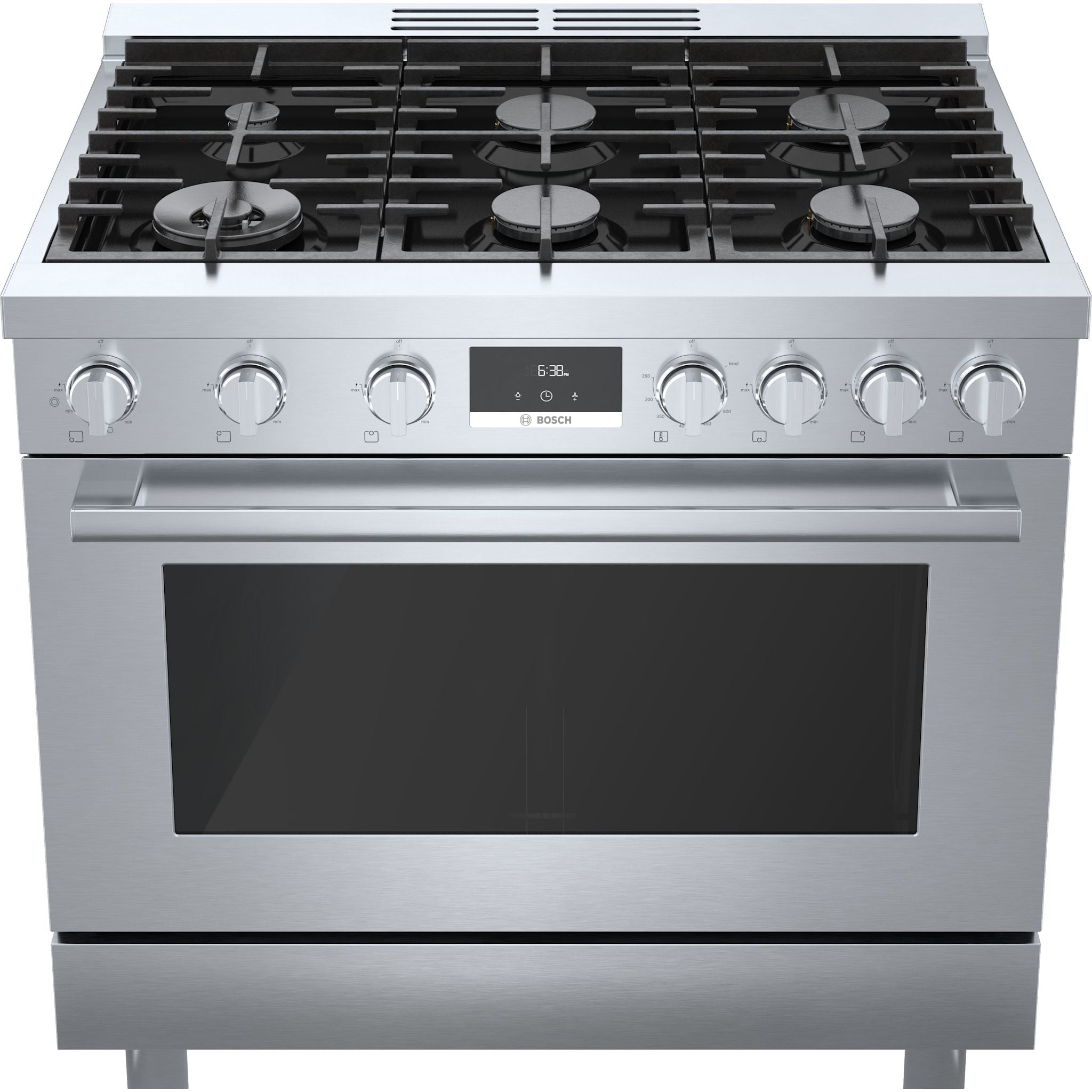 Bosch HGS8655UC 30 Inch Stainless Steel Gas Range - 5 Burner, Convection Oven, Precise Simmer Burner - Perfect for Home Kitchens & Professional Chefs