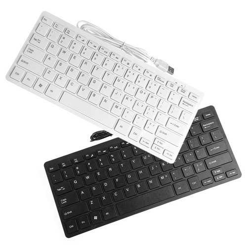 78-Key Slim Mini USB Wired Keyboard for Laptop & Desktop Computers - Compact Design for Home Office, Gaming, and Travel Use